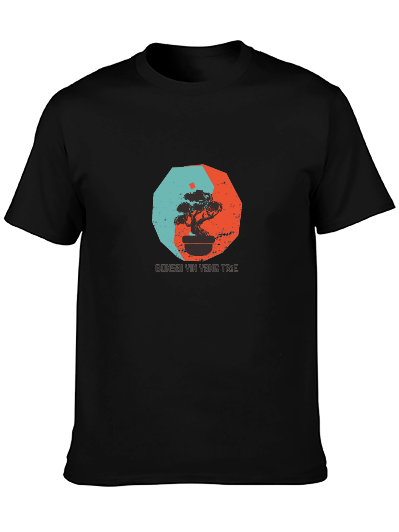 Yin Yang Bonsai Tree Graphic Tee - Black