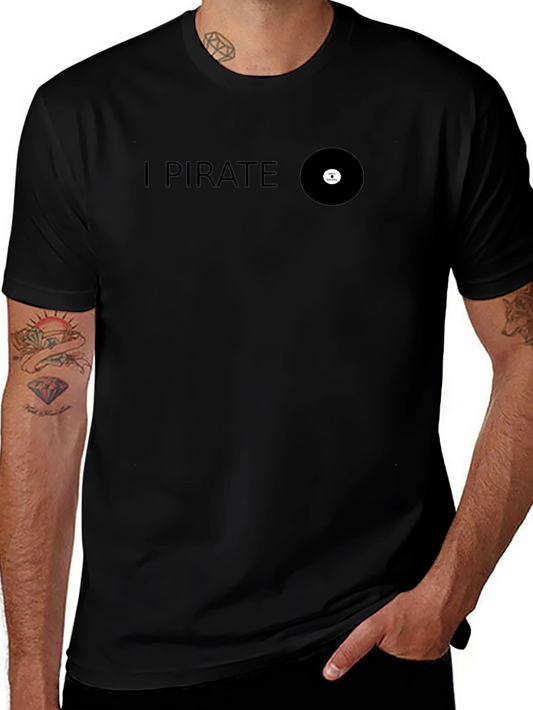 I Pirate Record Black T-Shirt - Music Lover Tee