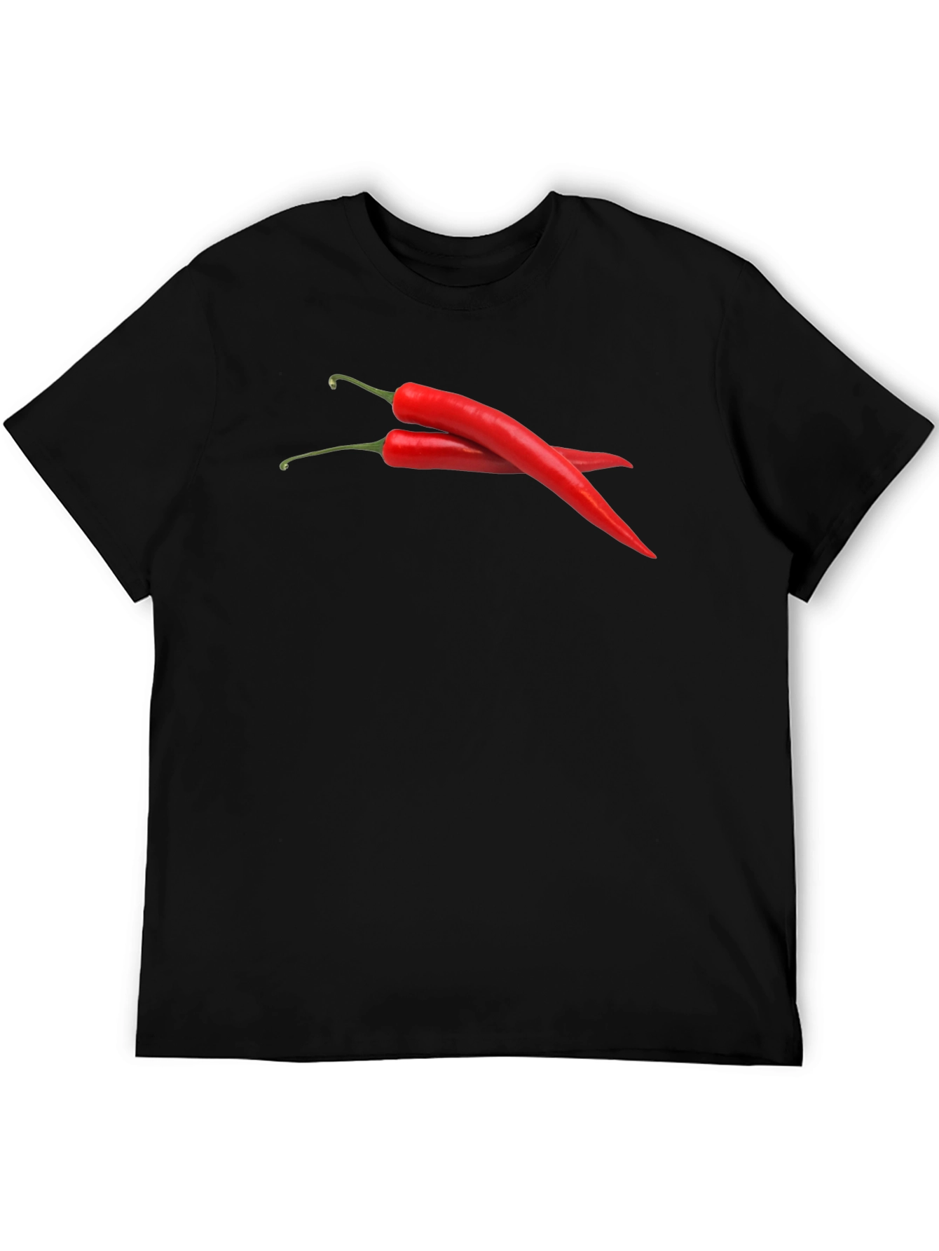 Spicy Red Chili Pepper Graphic Black T-Shirt