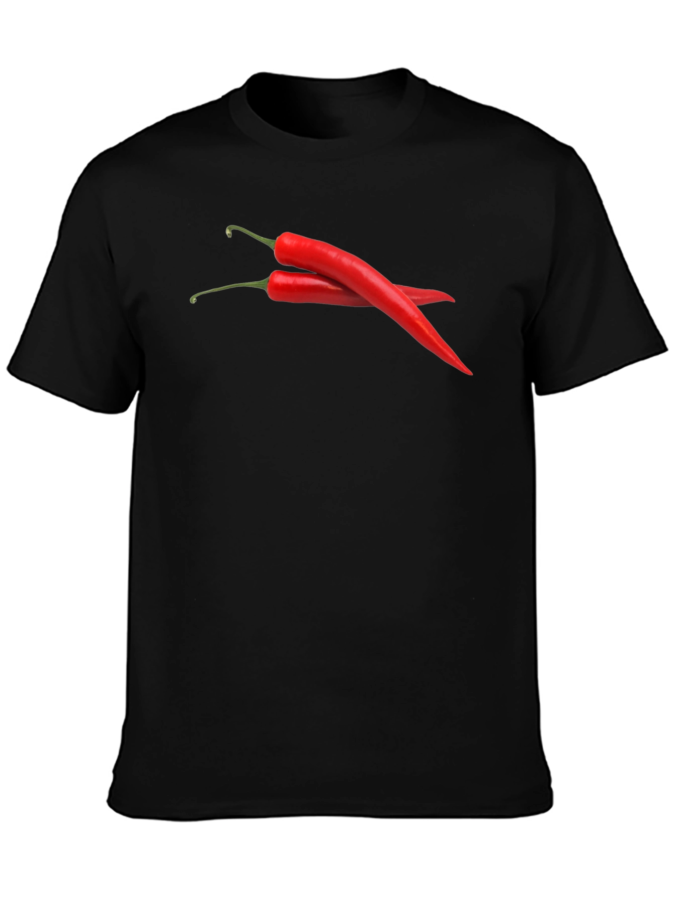 Spicy Red Chili Pepper Graphic Black T-Shirt