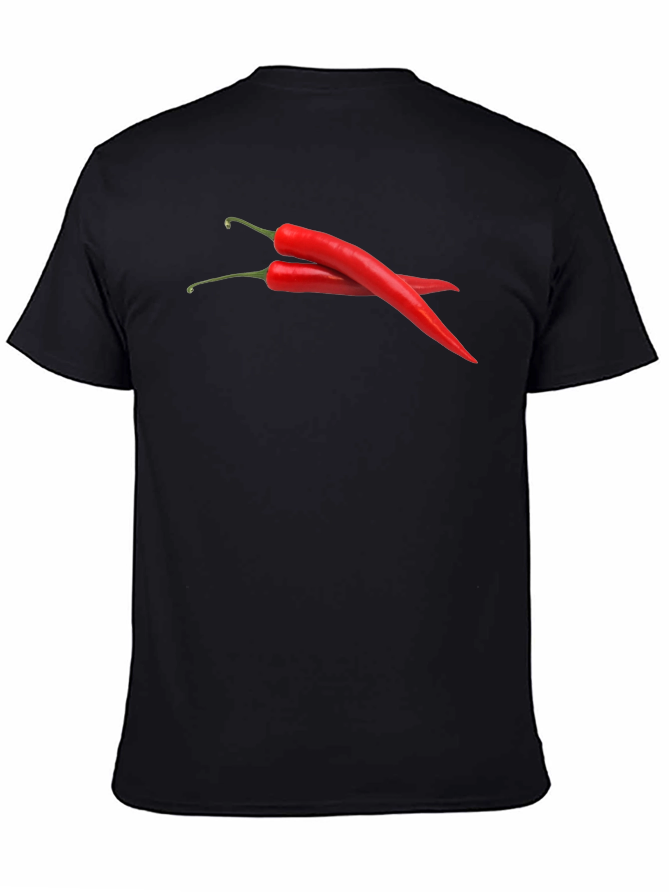 Spicy Red Chili Pepper Graphic Black T-Shirt