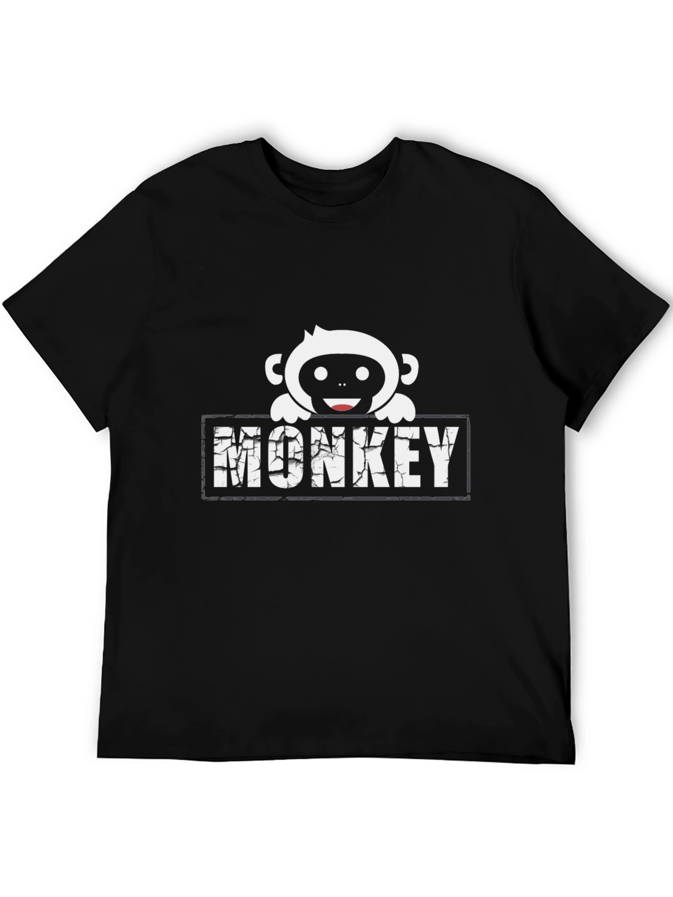 Monkey Graphic Print Black T-Shirt
