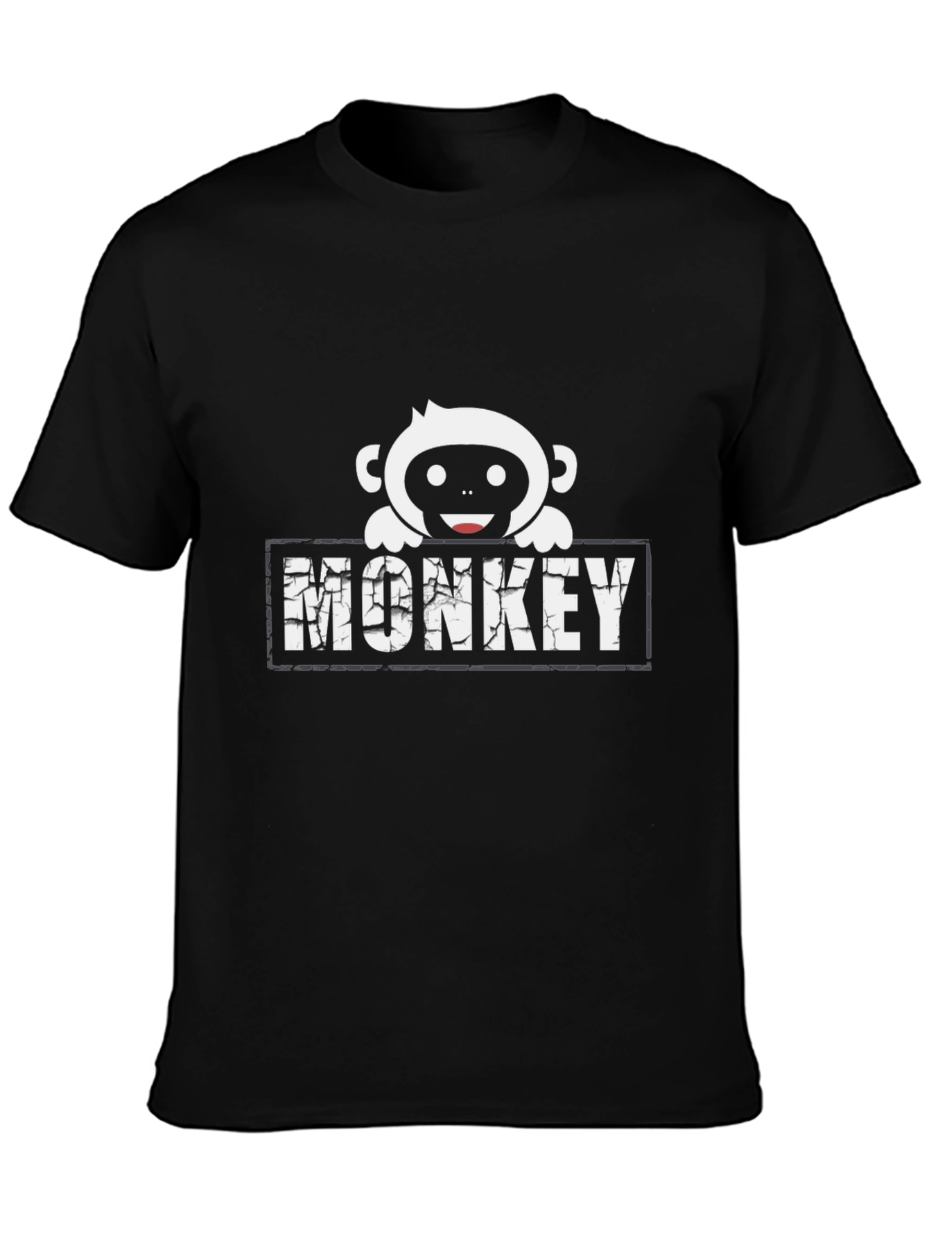 Monkey Graphic Print Black T-Shirt