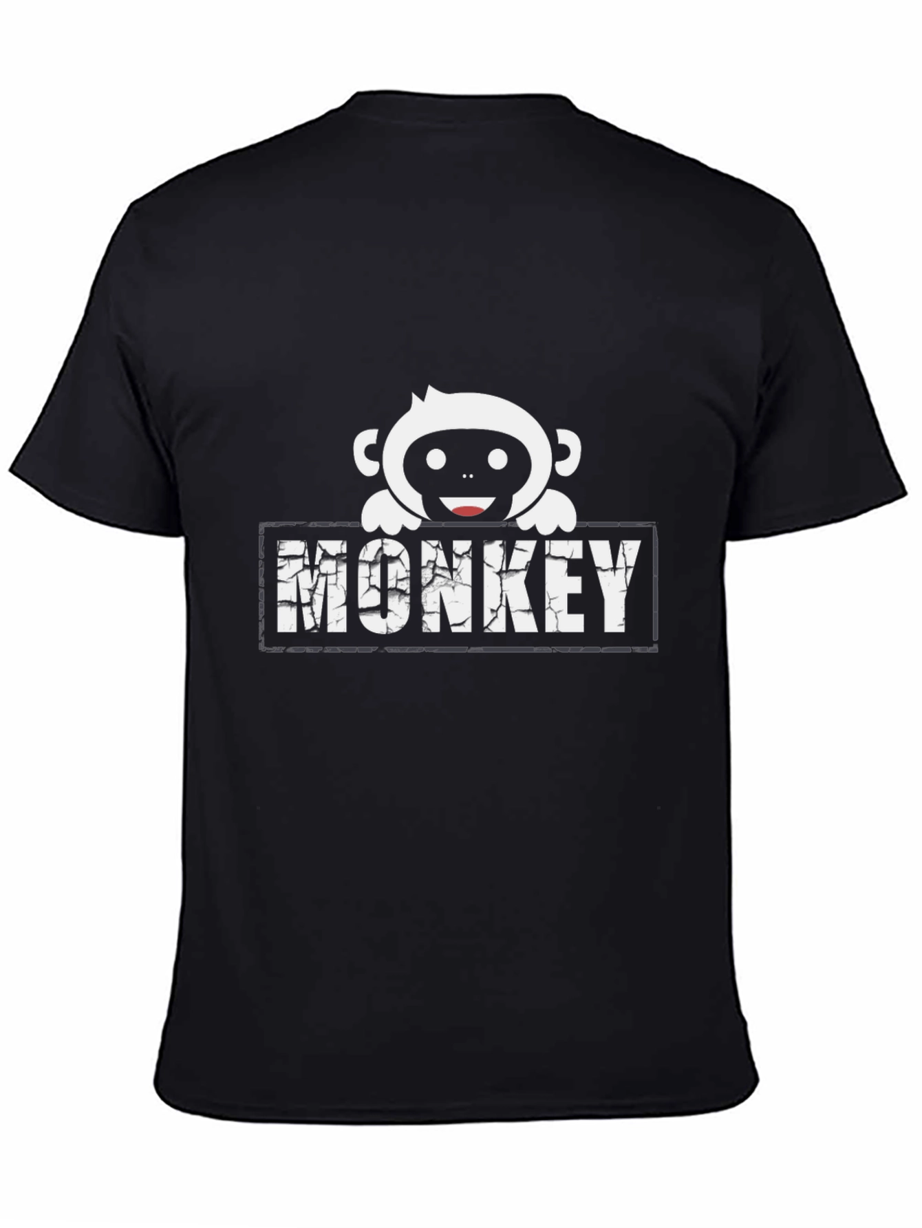 Monkey Graphic Print Black T-Shirt