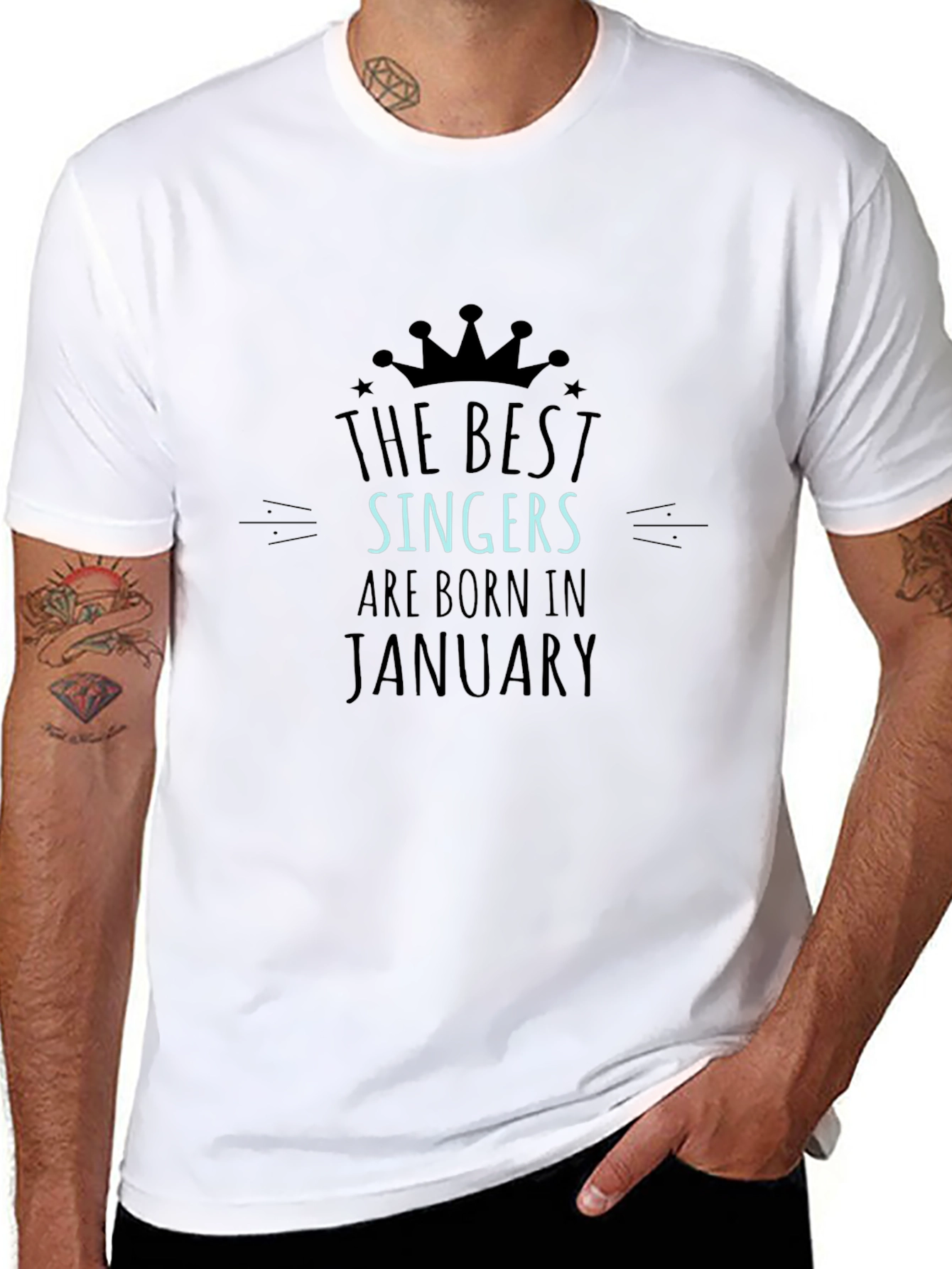 The Best Singers Born in January Black T-Shirt