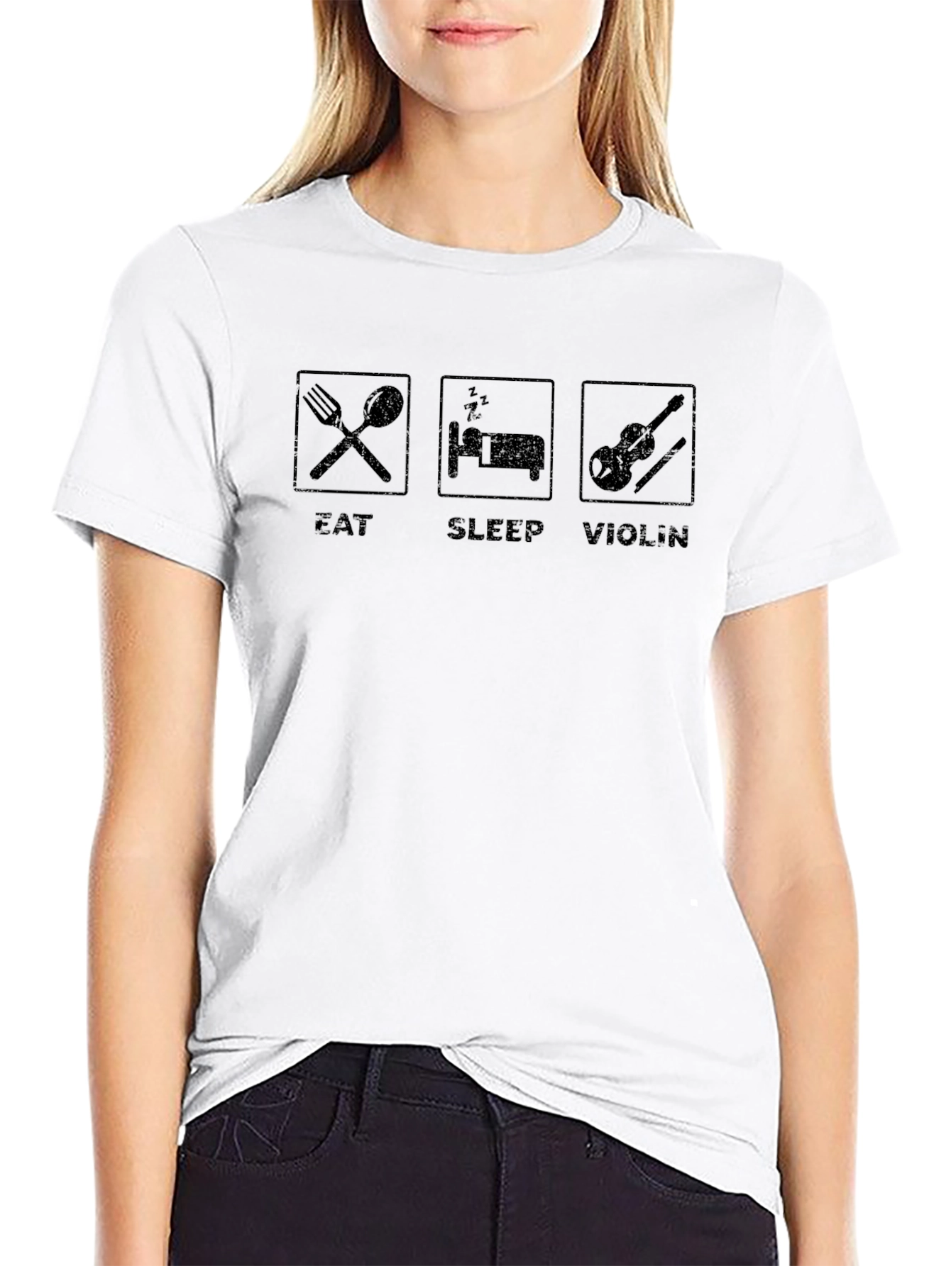 Eat Sleep Violin Funny Graphic Tee