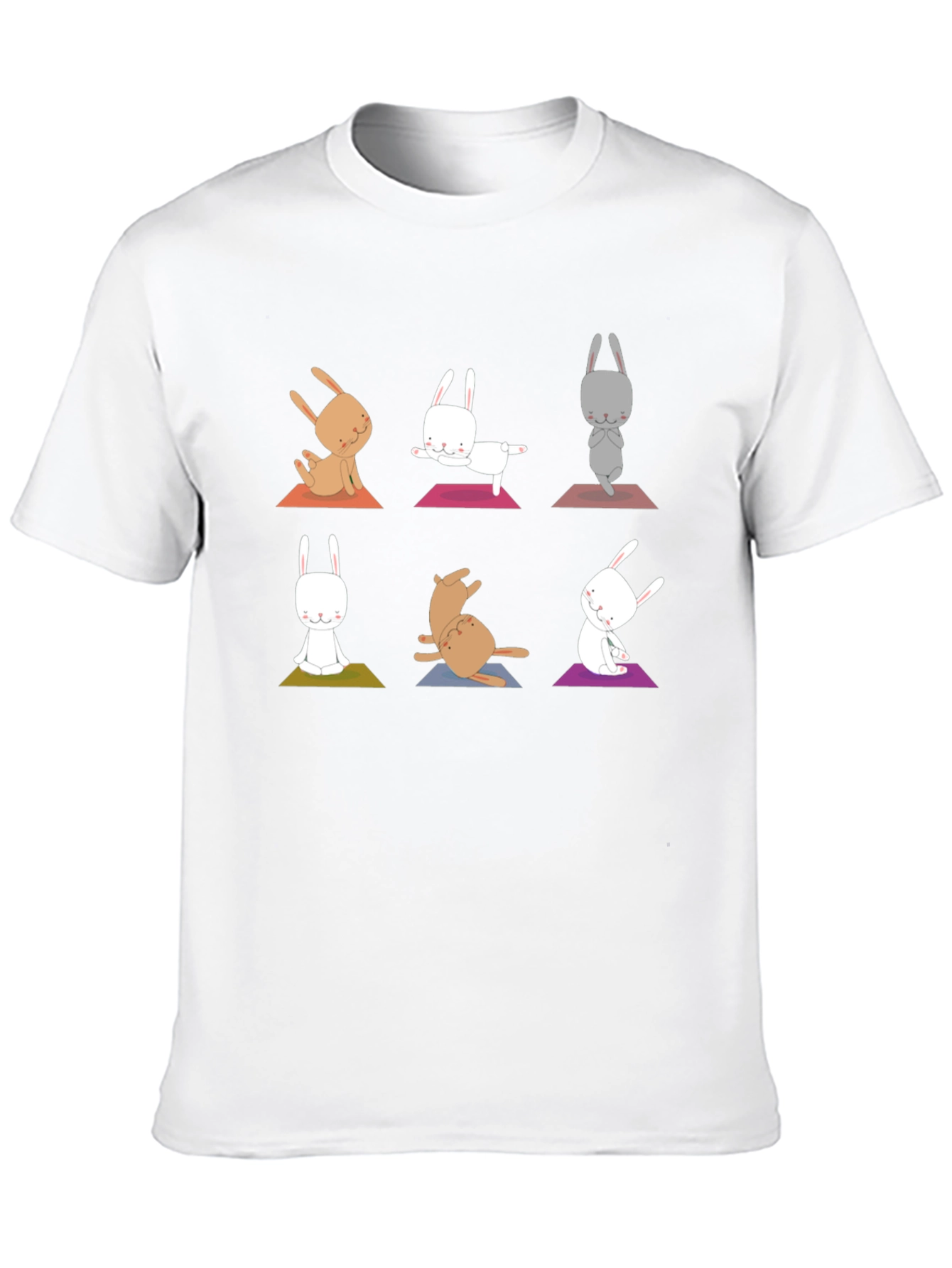Yoga Bunny Graphic Tee - Black Cotton Blend