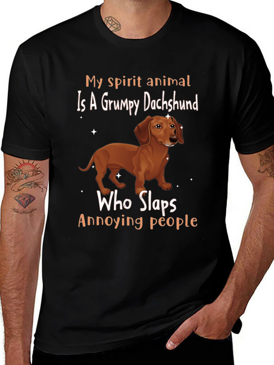 Grumpy Dachshund Slaps Annoying People T-Shirt