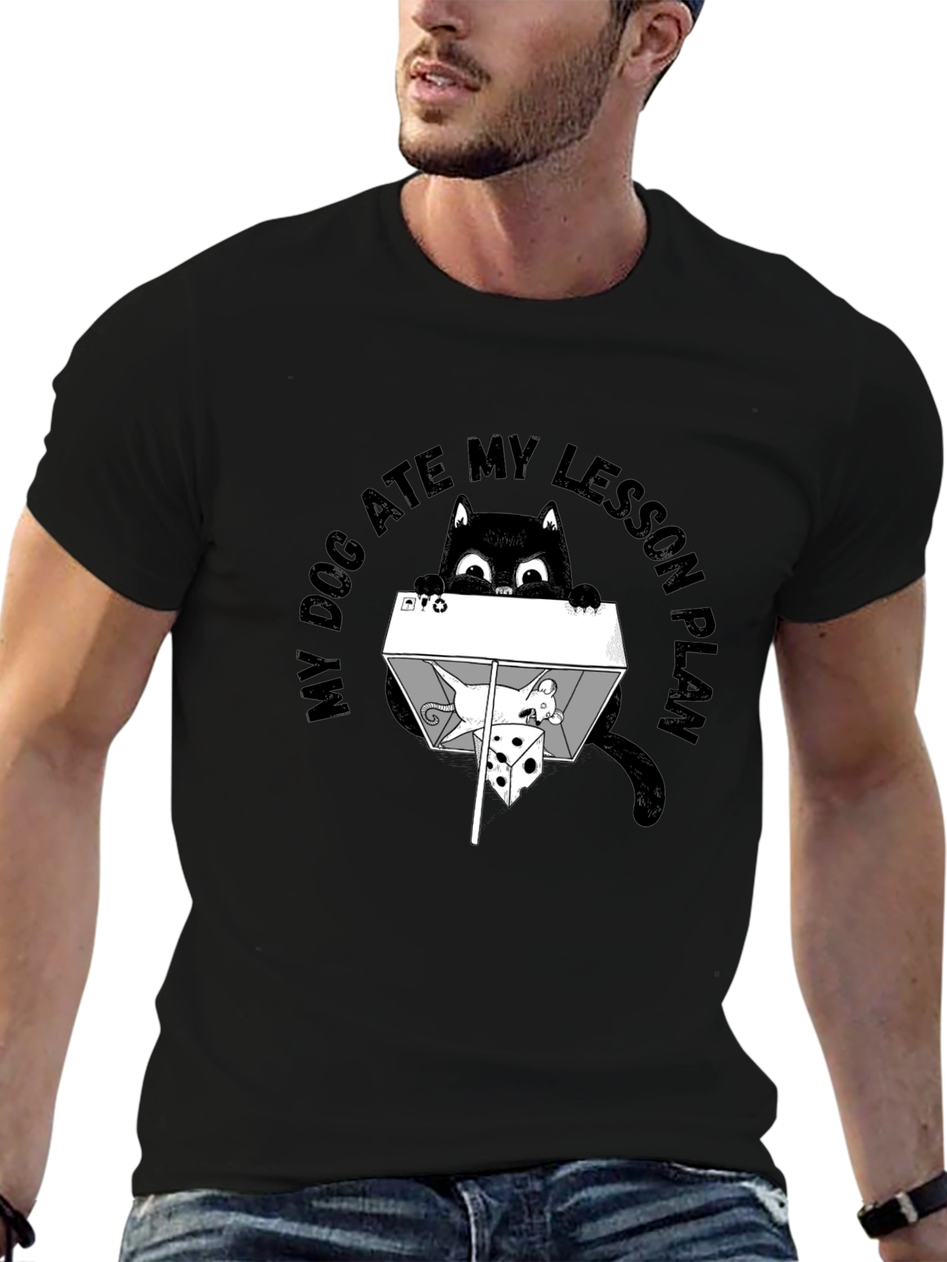 Funny Cat Ate Lesson Plan T-Shirt