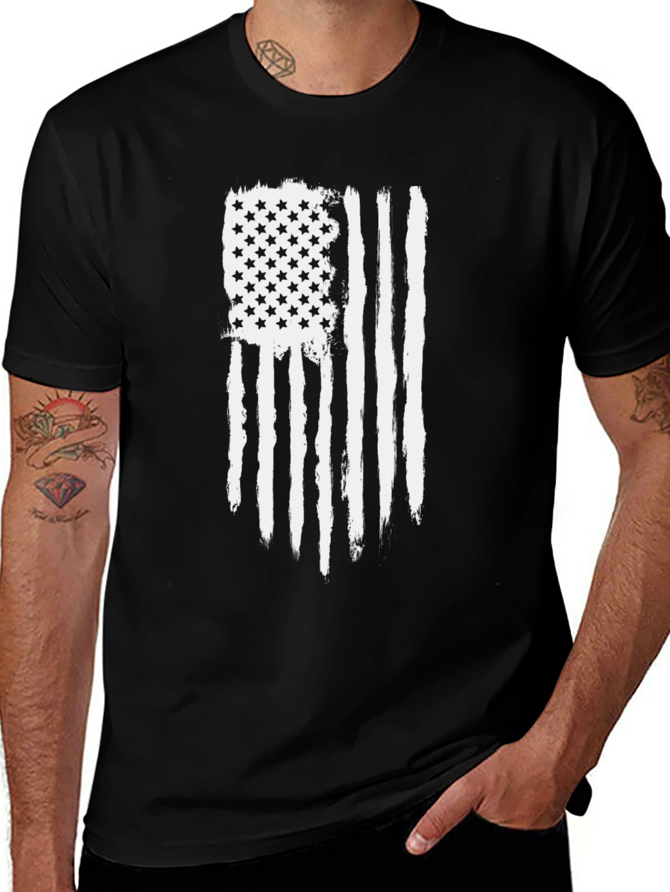 Distressed American Flag T-Shirt - Patriotic Style