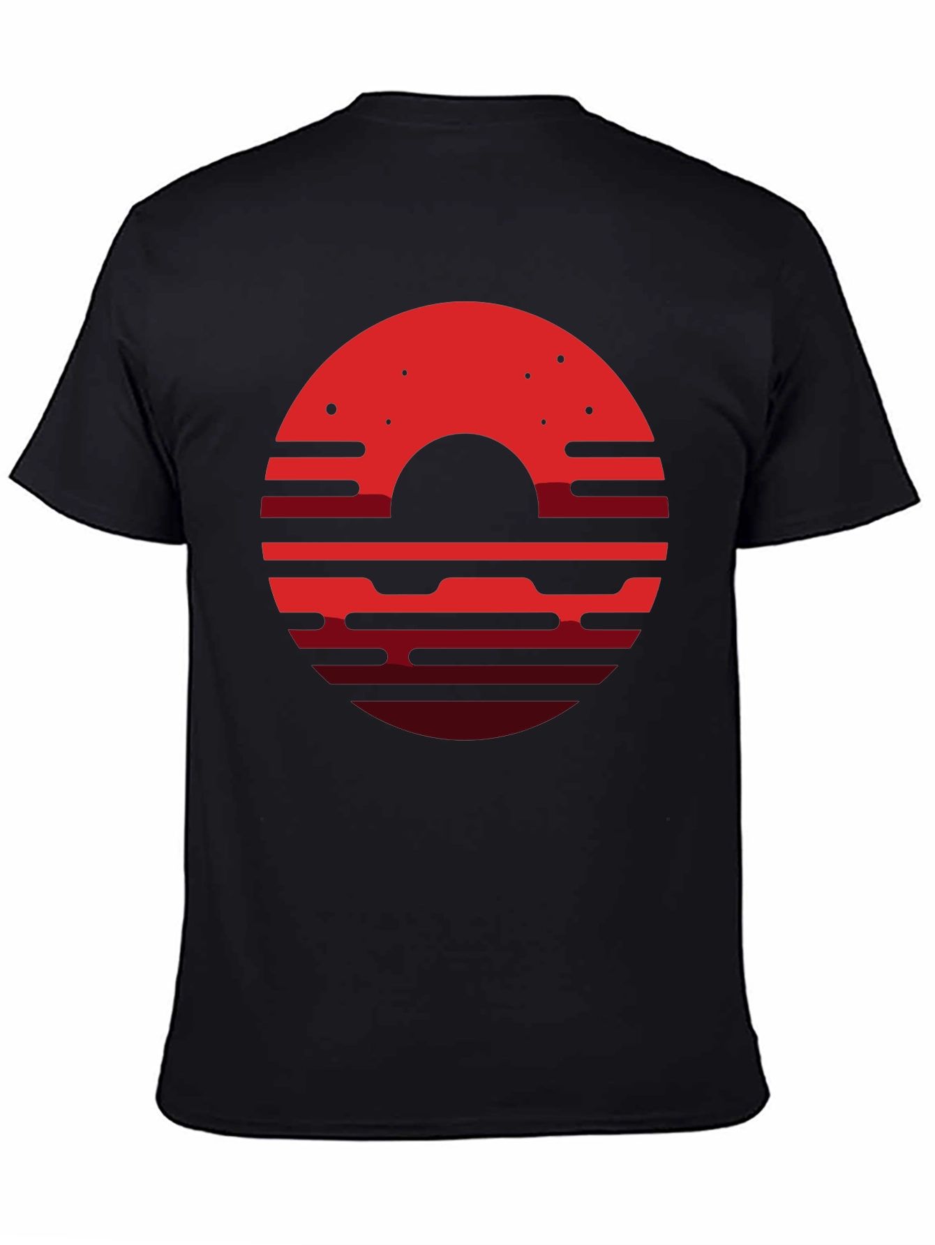 Abstract Sunset Graphic T-Shirt - Black