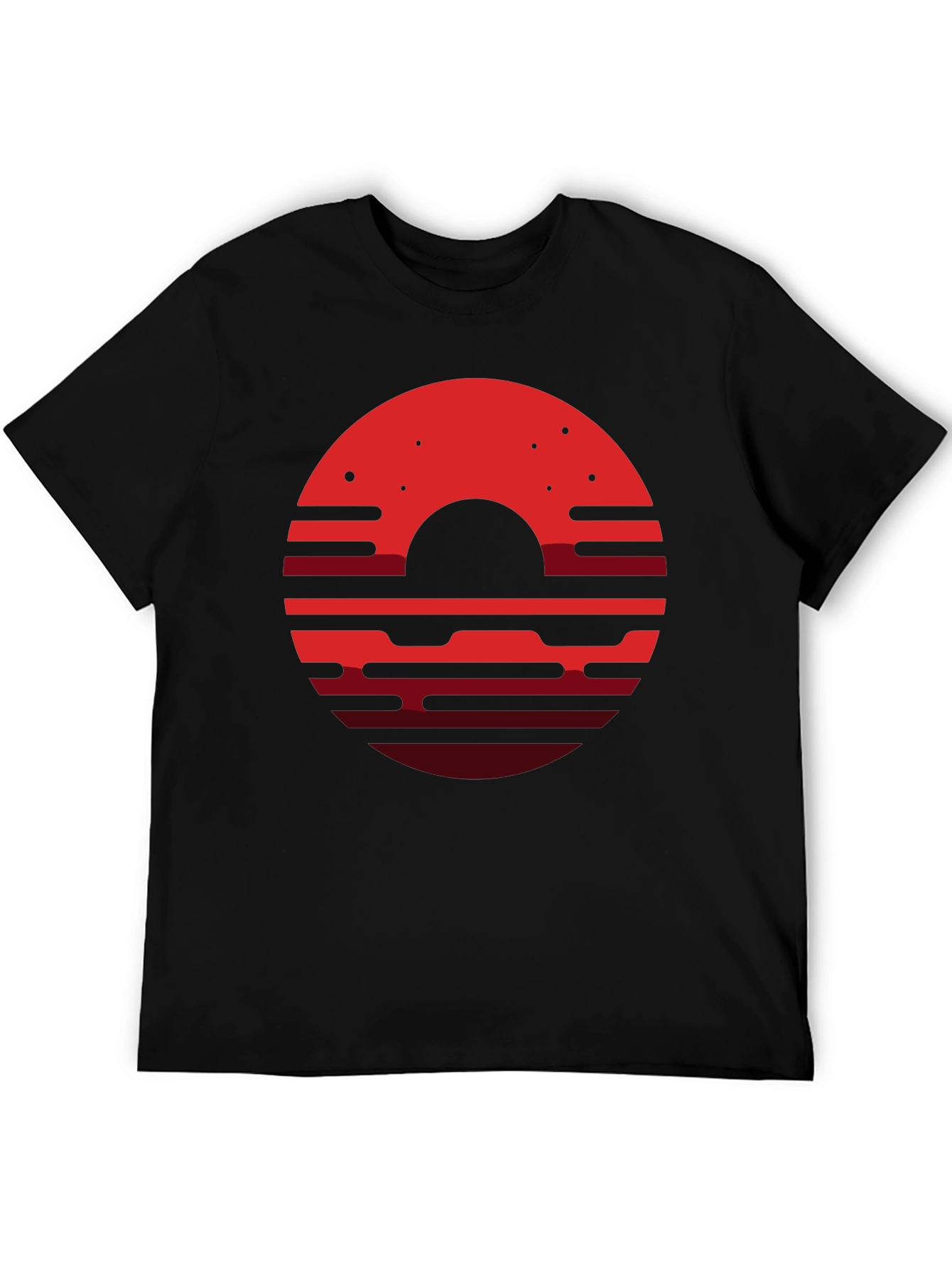 Abstract Sunset Graphic T-Shirt - Black