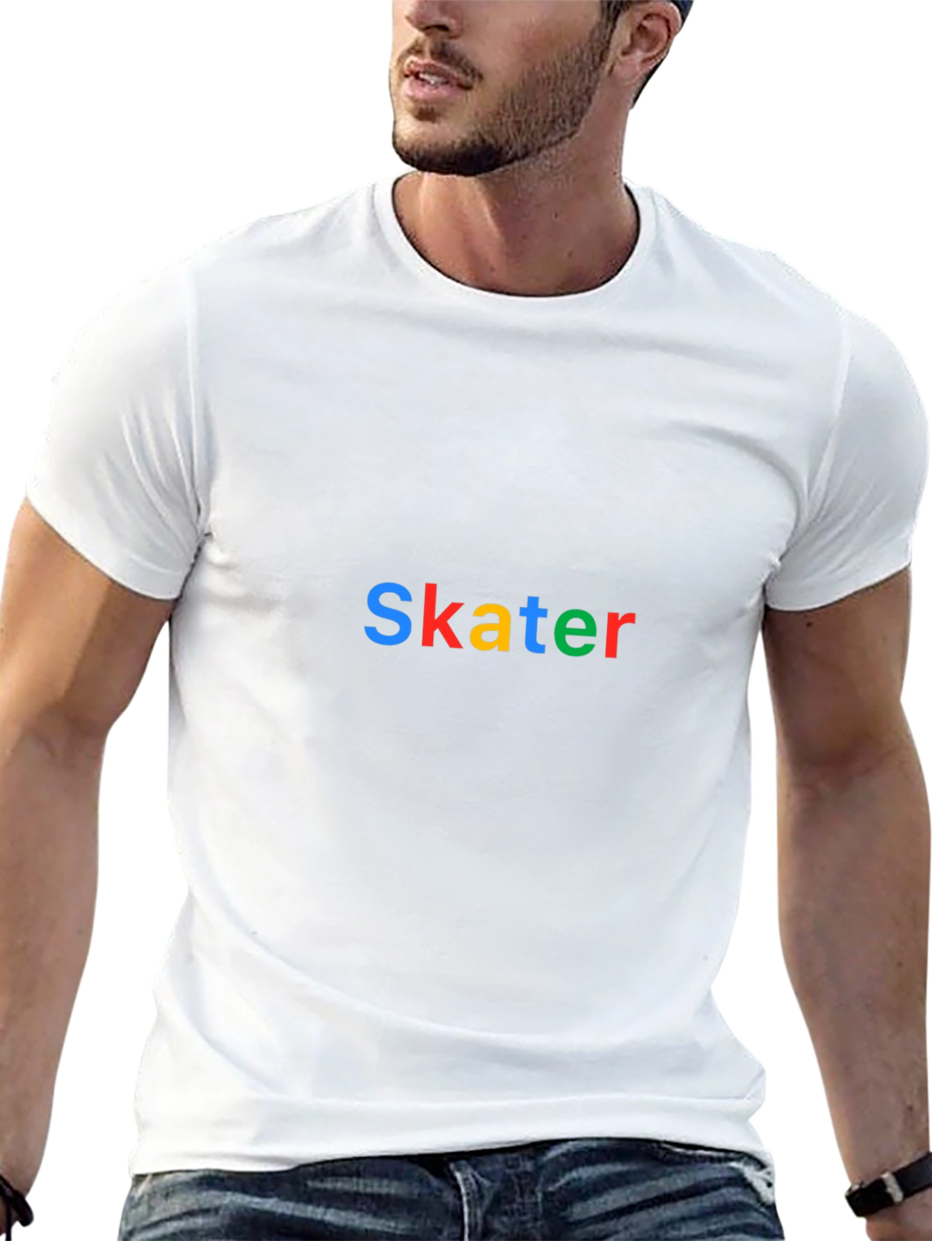 Skater Graphic Tee - Black Cotton Casual Shirt