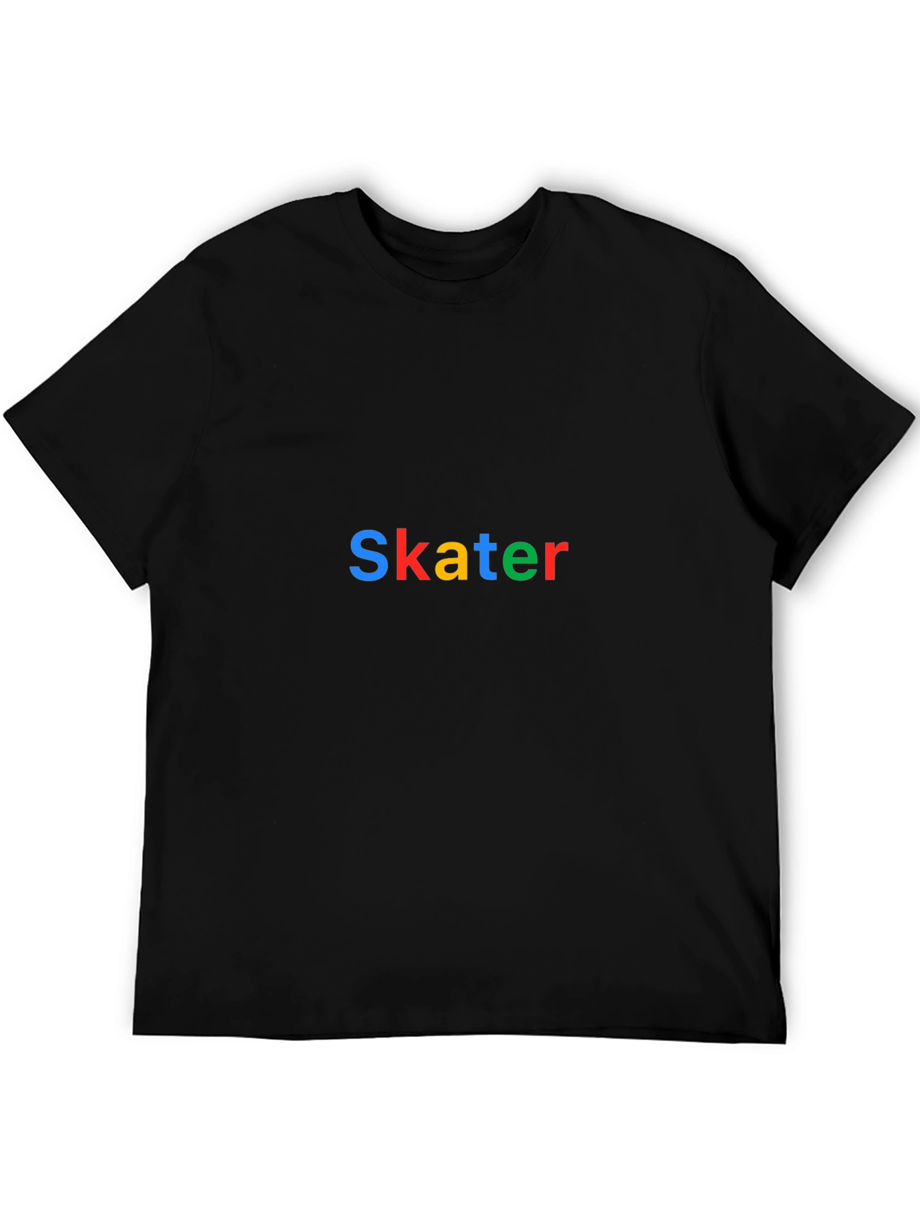Skater Graphic Tee - Black Cotton Casual Shirt