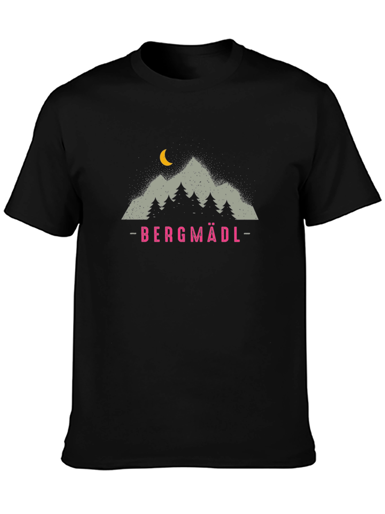 Bergmädl Mountain Graphic T-Shirt - Unisex Black Tee
