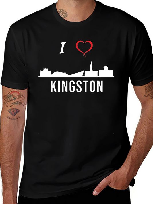 I Love Kingston T-Shirt - Skyline Design