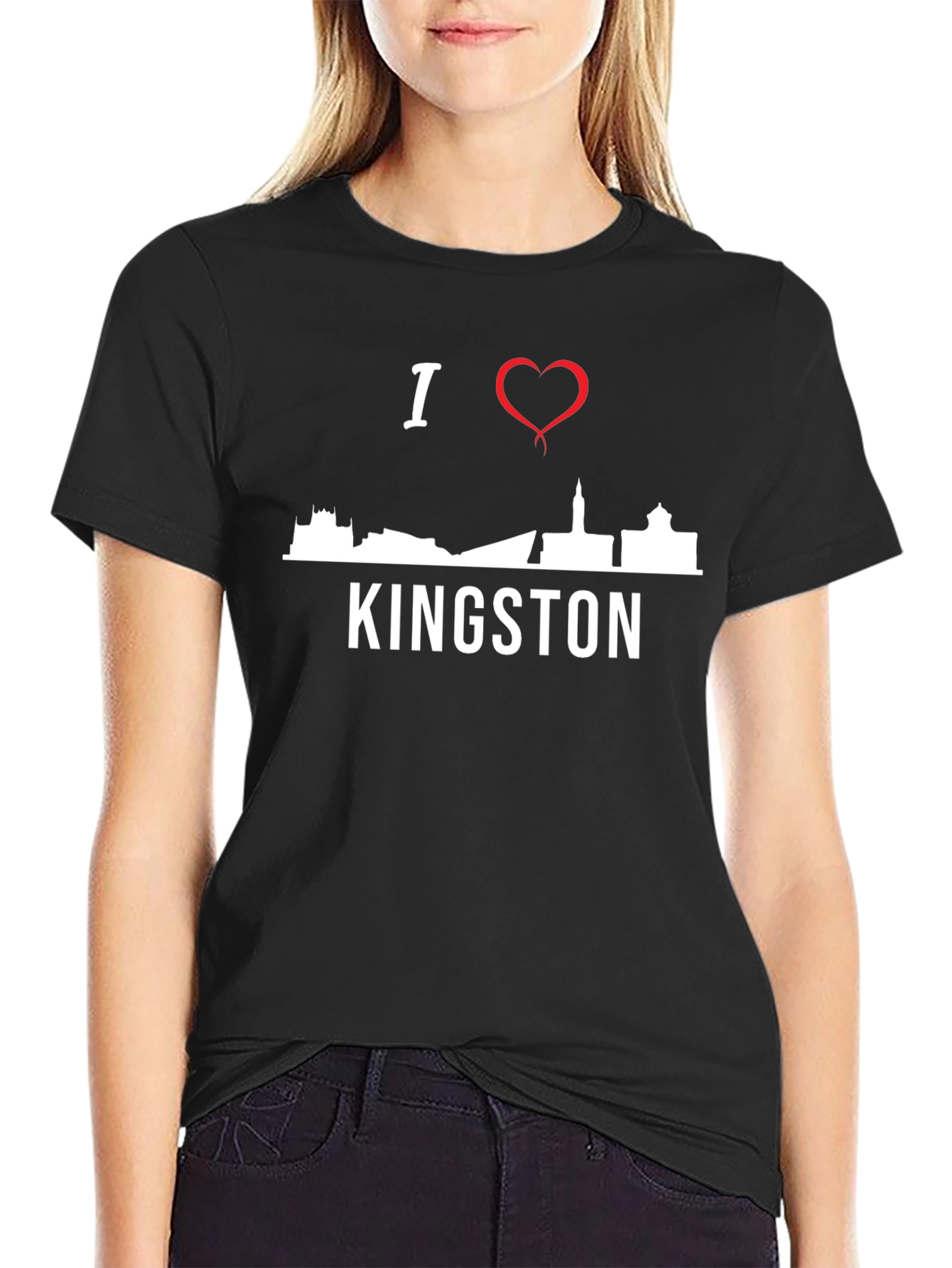 I Love Kingston T-Shirt - Skyline Design
