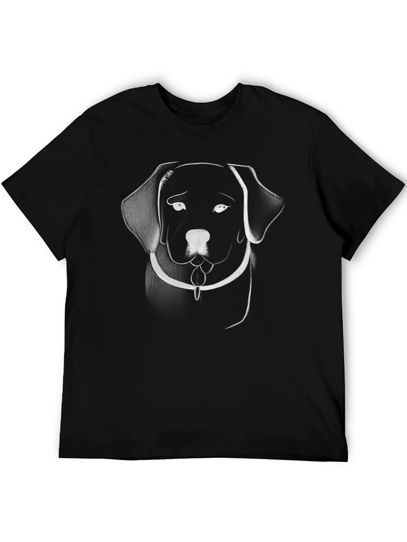 Labrador Line Art Black T-Shirt