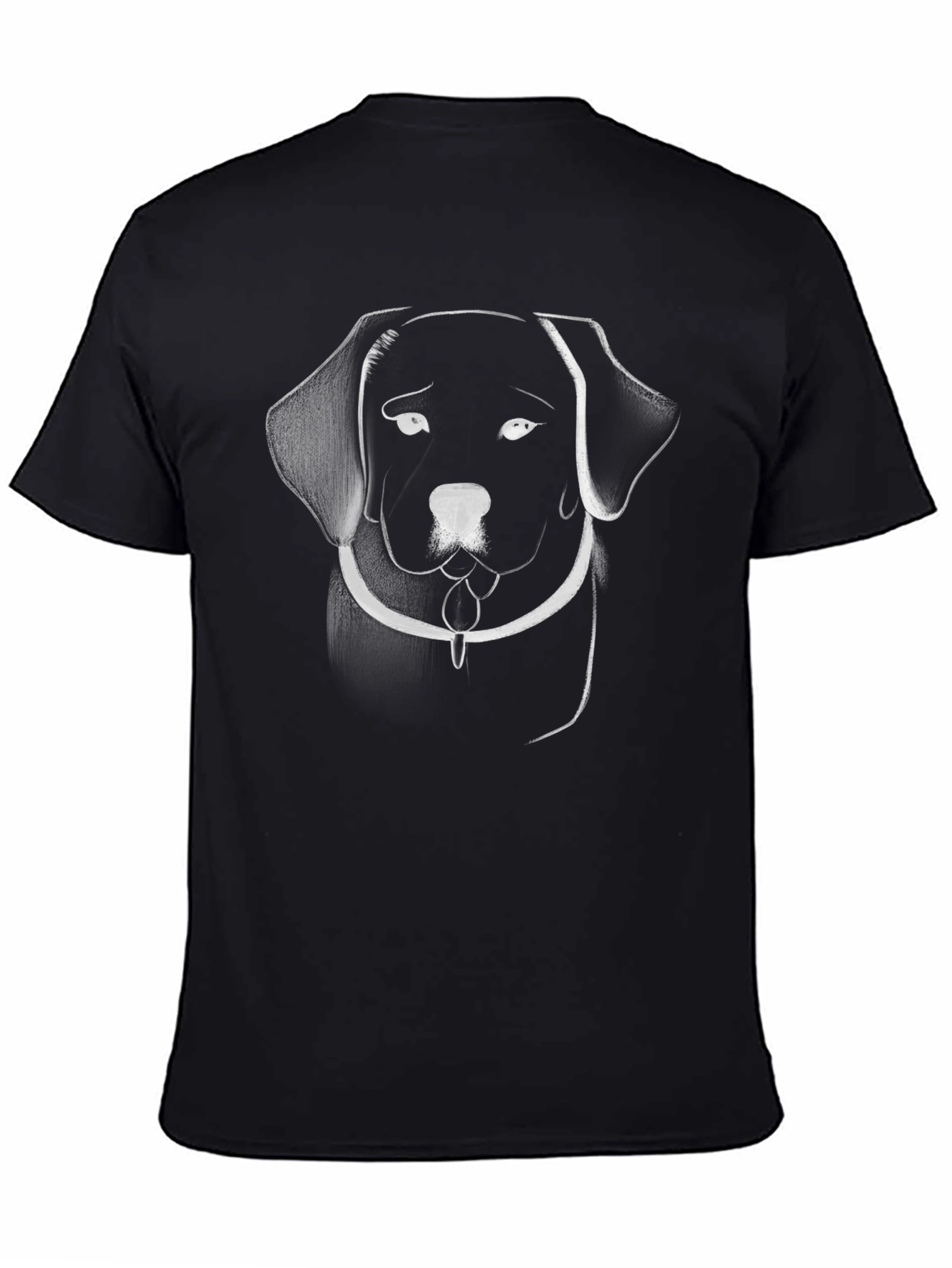 Labrador Line Art Black T-Shirt