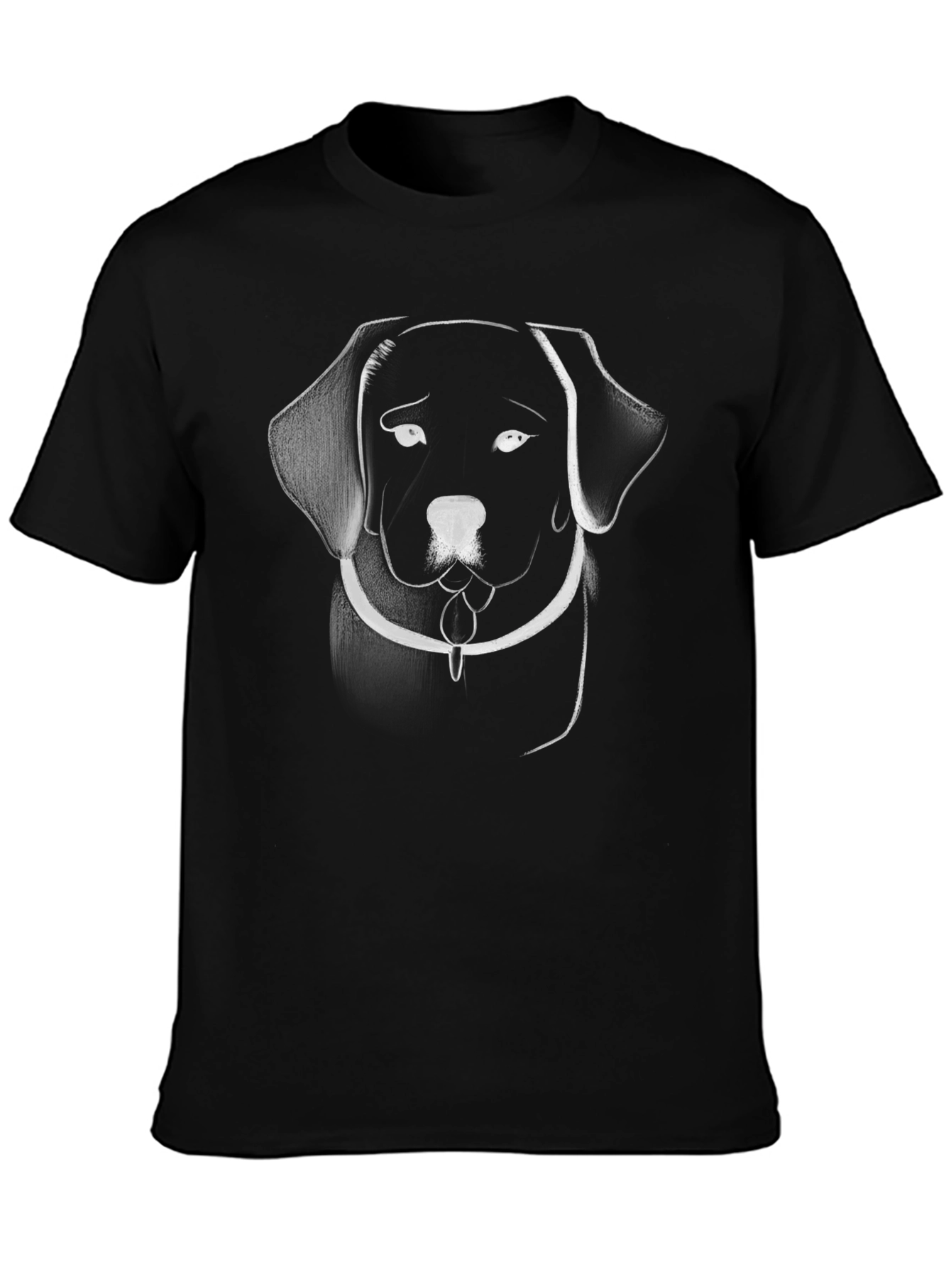 Labrador Line Art Black T-Shirt