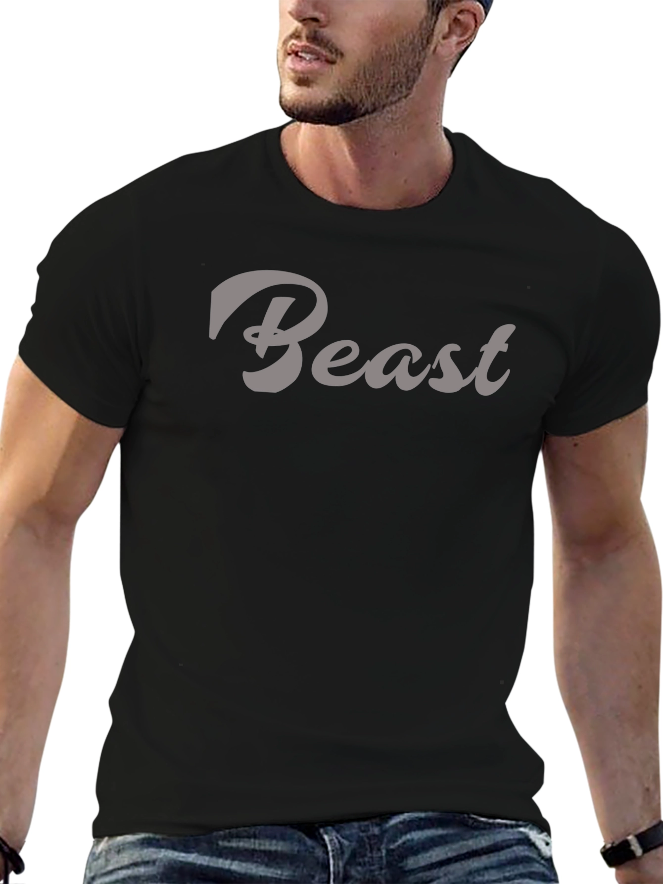 Beast Graphic Tee - Stylish Mens Black T-Shirt
