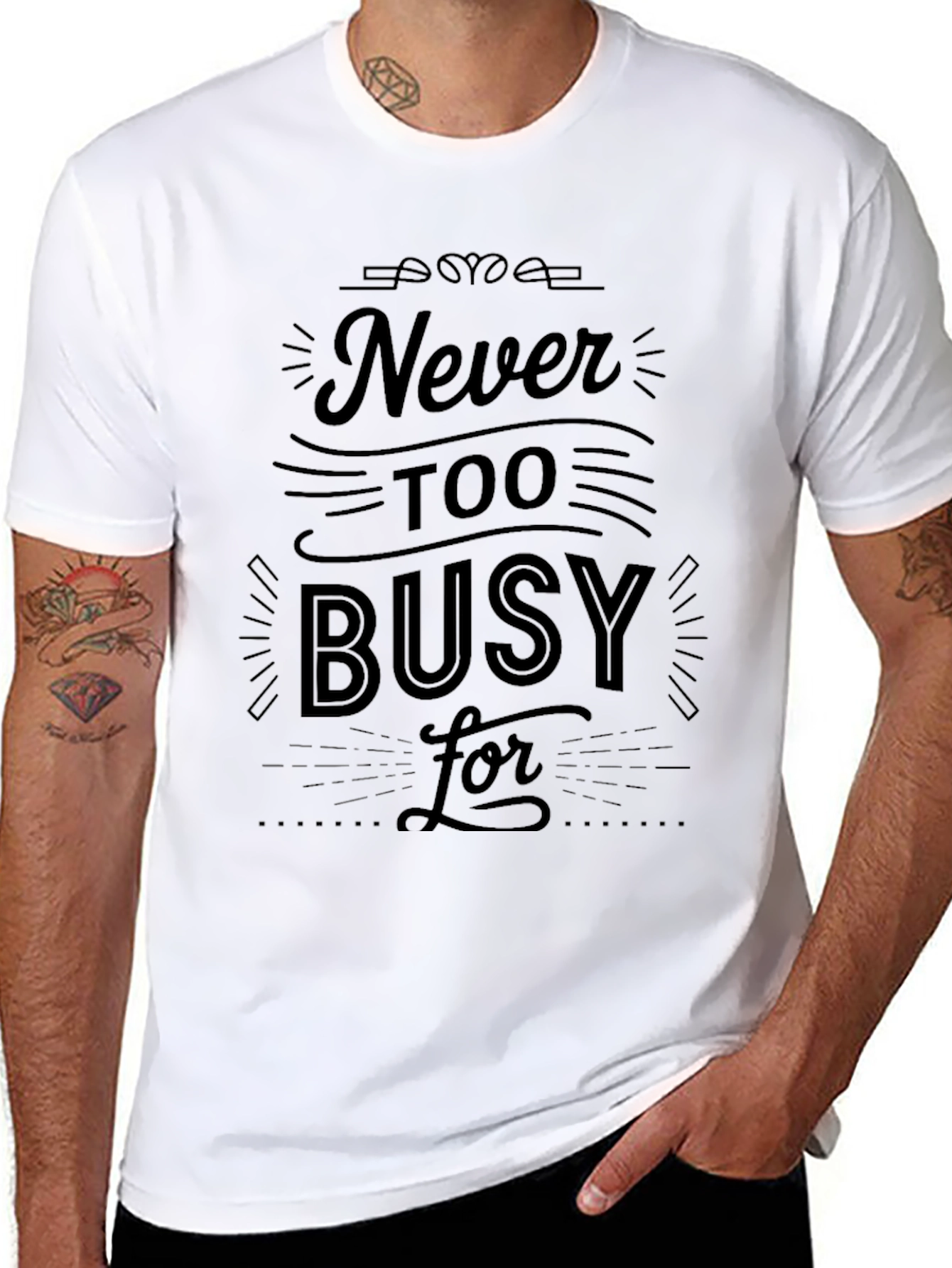 Never Too Busy Graphic Tee - Mens Black T-Shirt