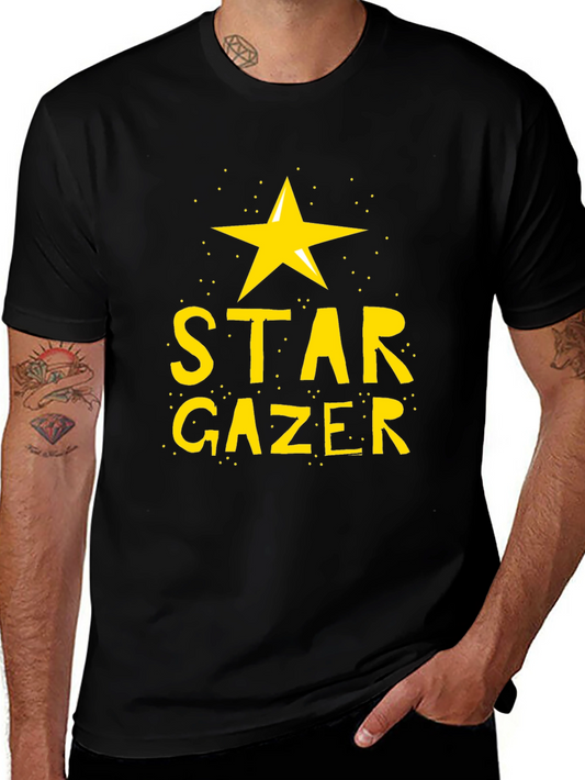 Star Gazer Black T-Shirt | Celestial Design