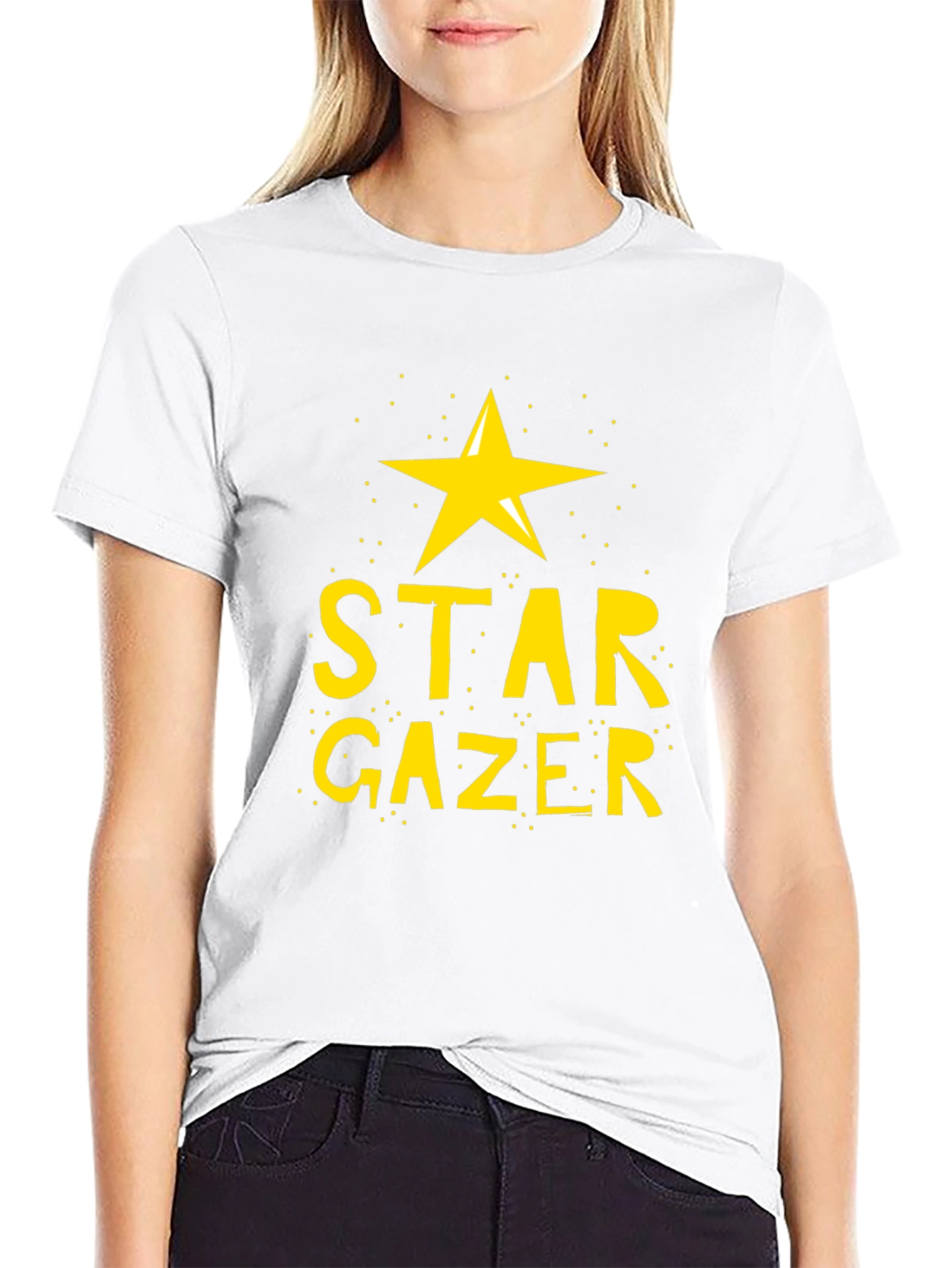 Star Gazer Black T-Shirt | Celestial Design