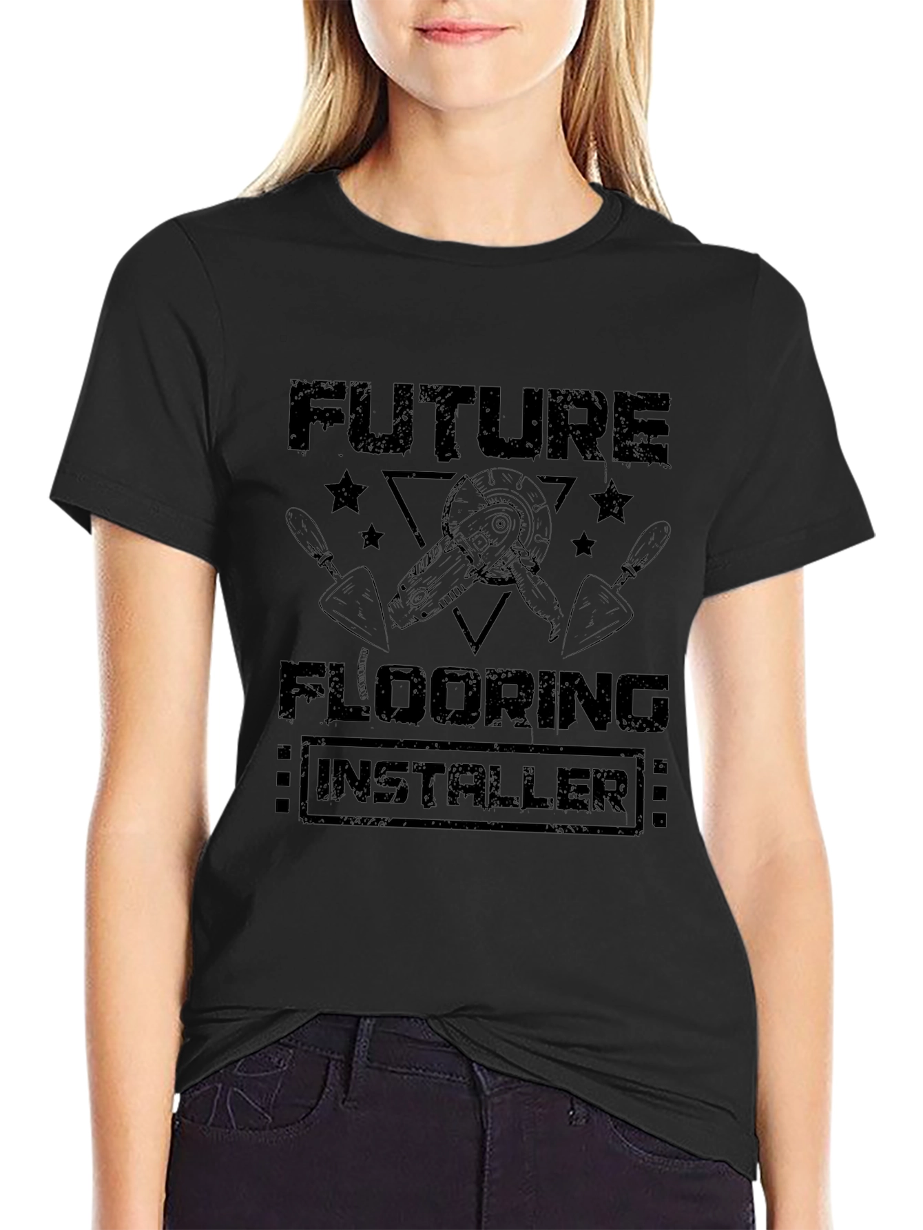 Future Flooring Installer T-Shirt - Black Graphic Tee