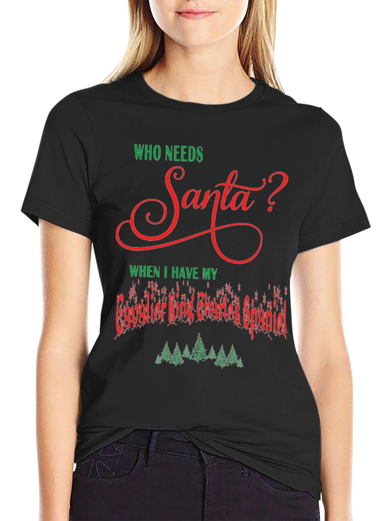 Cavalier King Charles Spaniel Santa T-Shirt