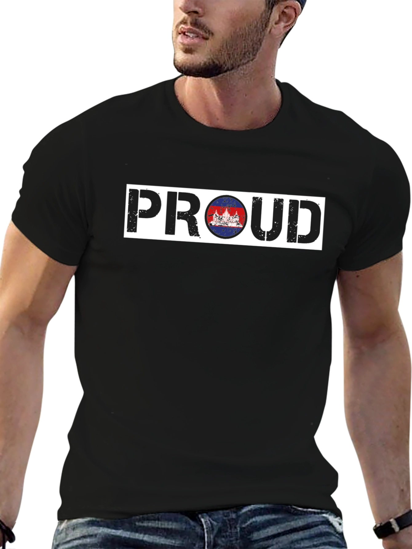 Proud Country Flag Graphic Tee - Black
