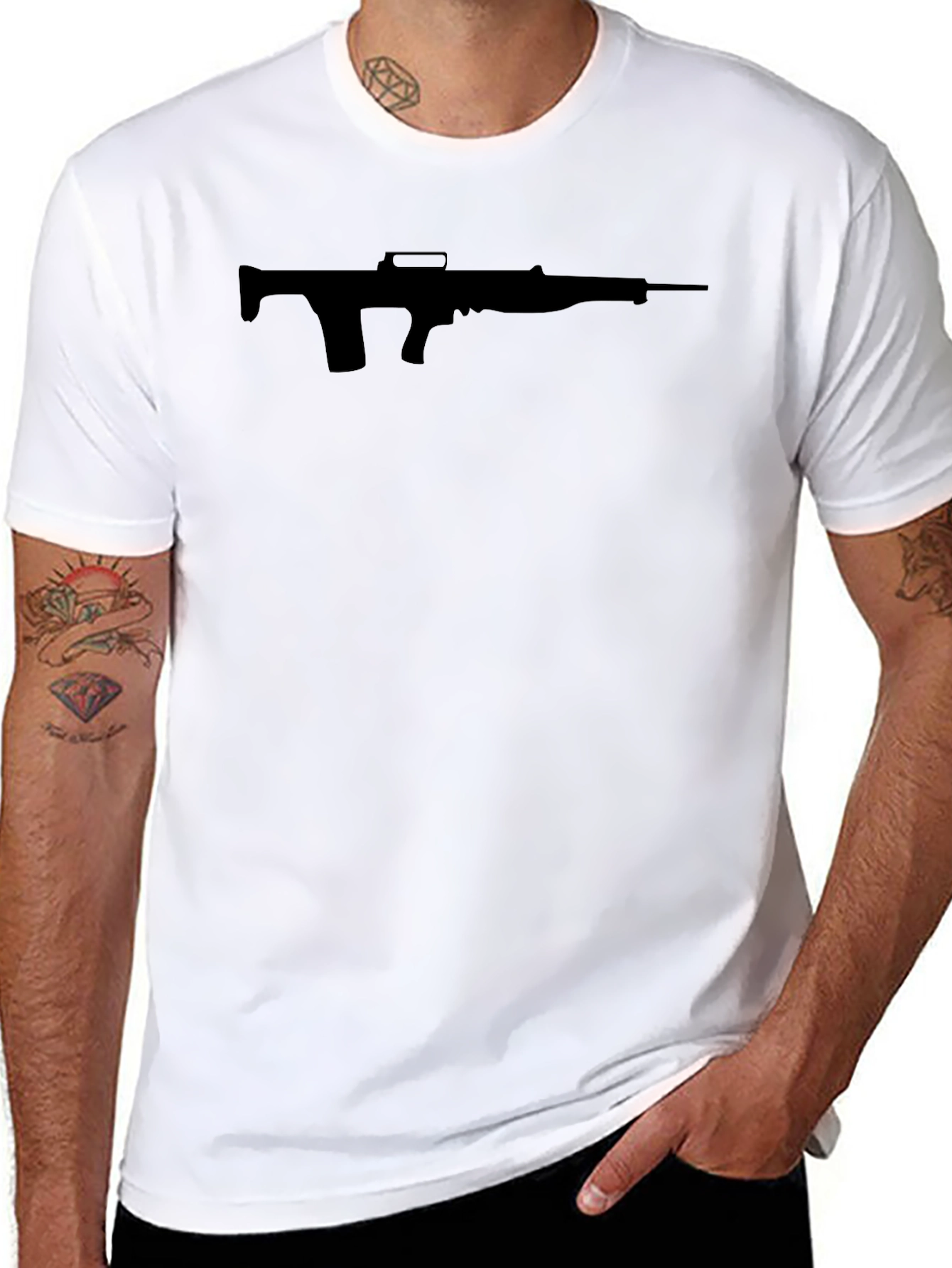Gun Silhouette Black T-Shirt