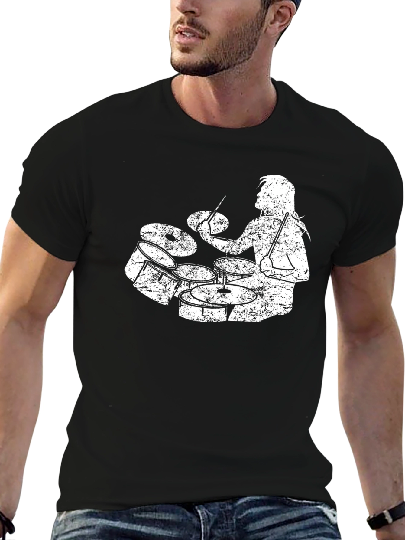 Drummer Graphic T-Shirt - Black