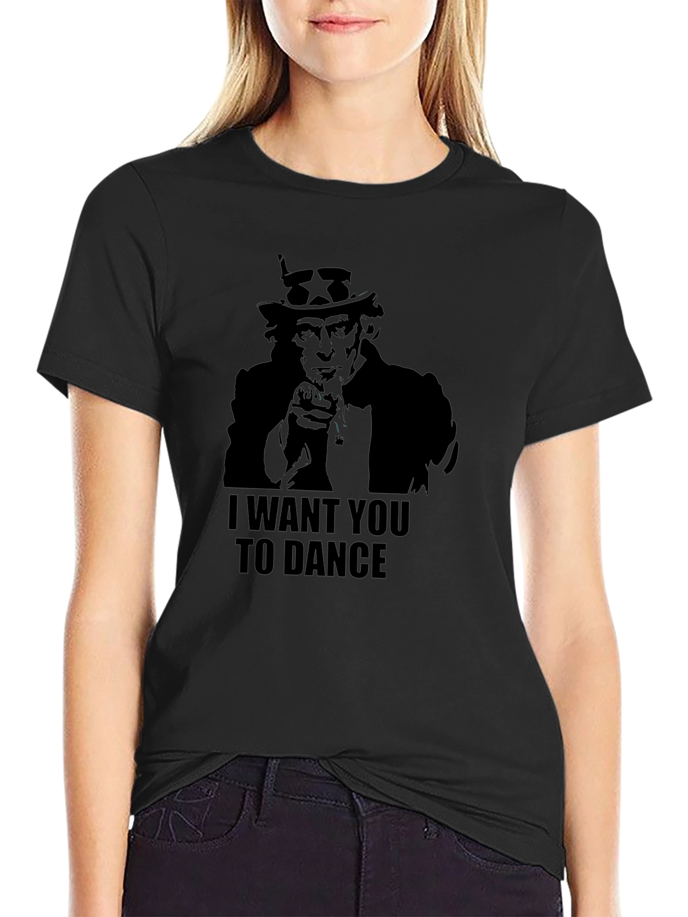 Uncle Sam I Want You To Dance Black T-Shirt