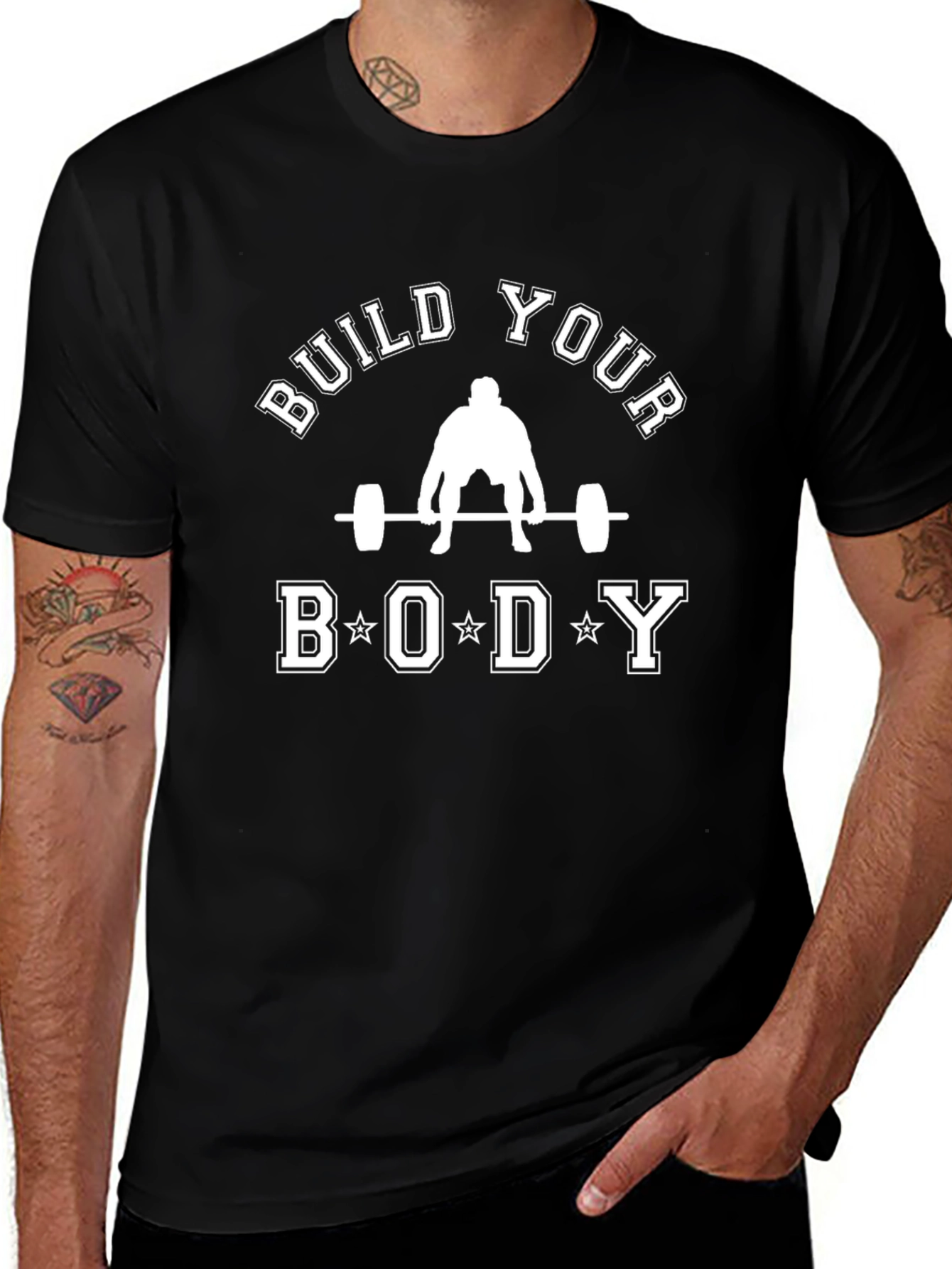 Build Your Body Black Graphic T-Shirt
