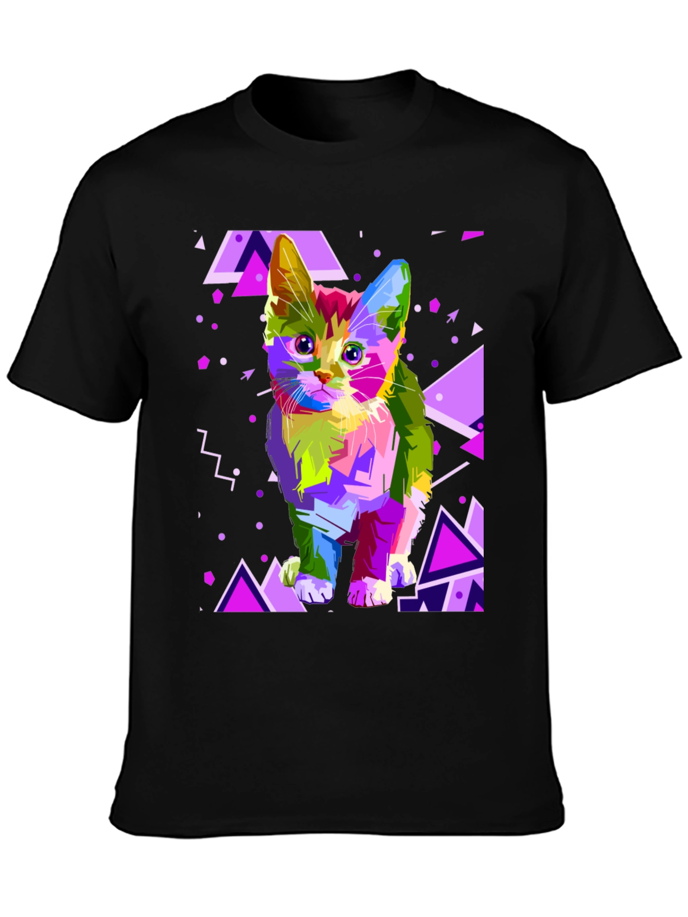 Abstract Cat Graphic T-Shirt