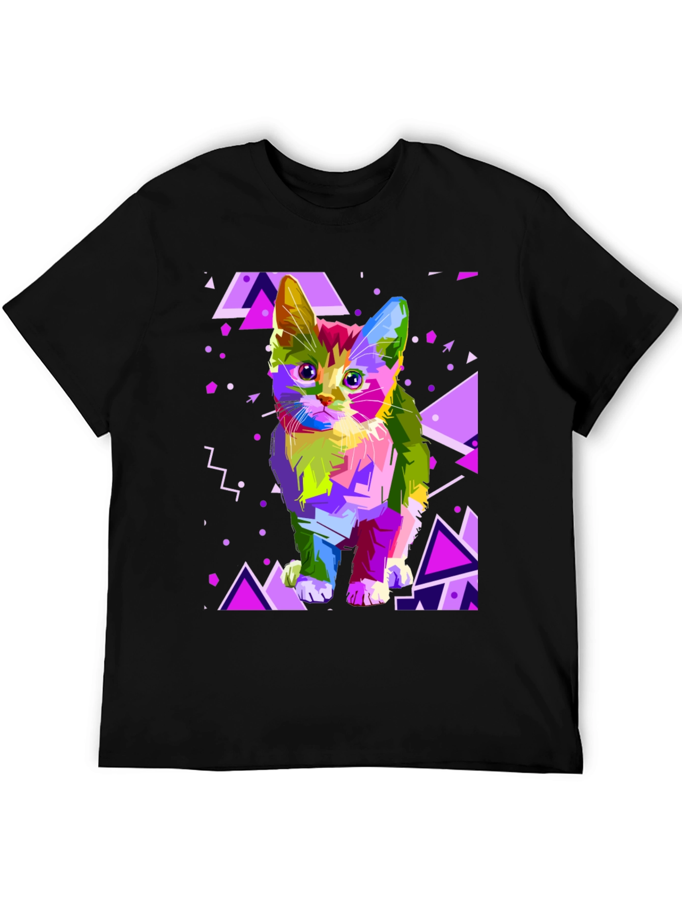 Abstract Cat Graphic T-Shirt