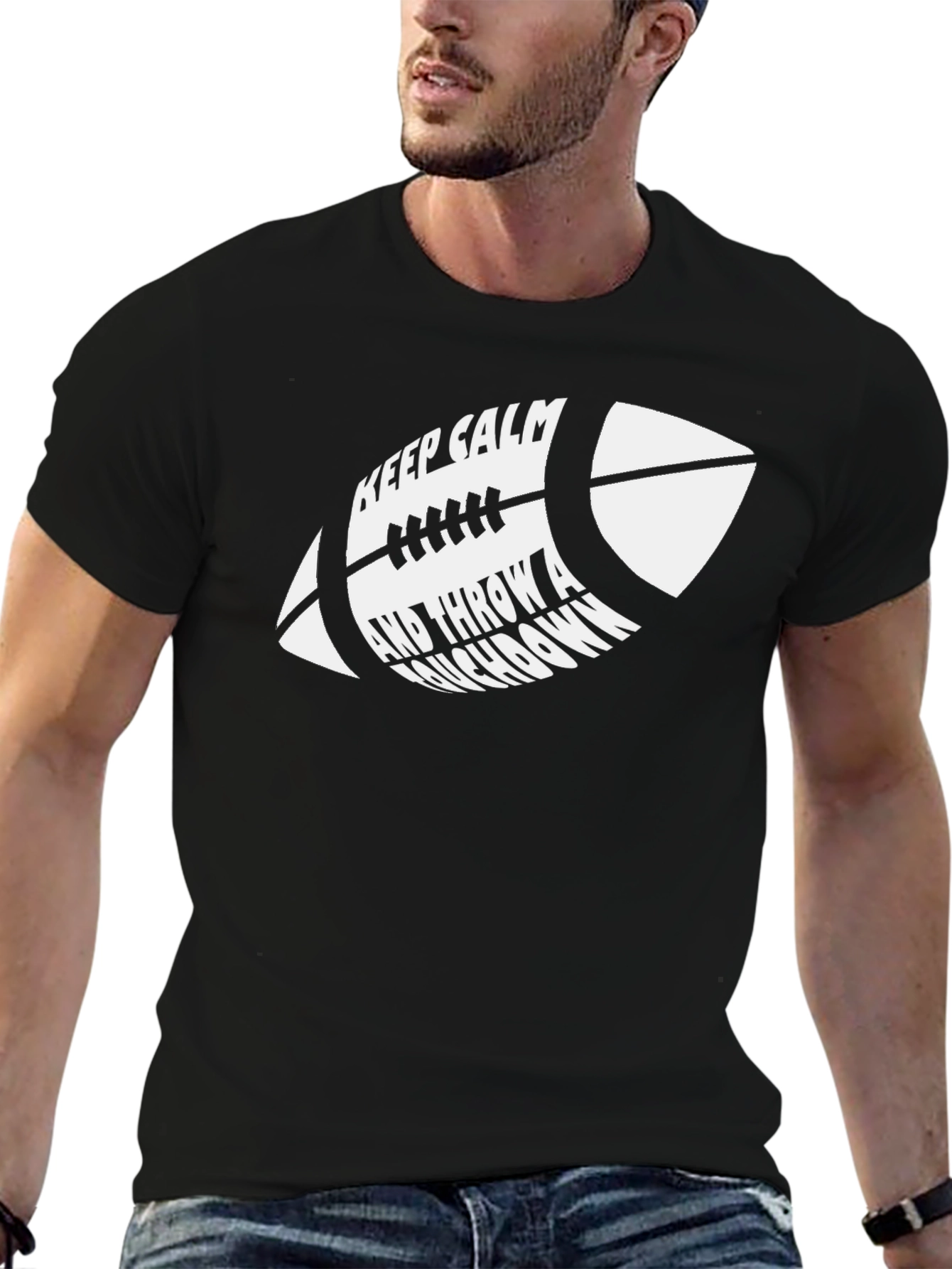 Keep Calm Football T-Shirt - Throw a Touchdown