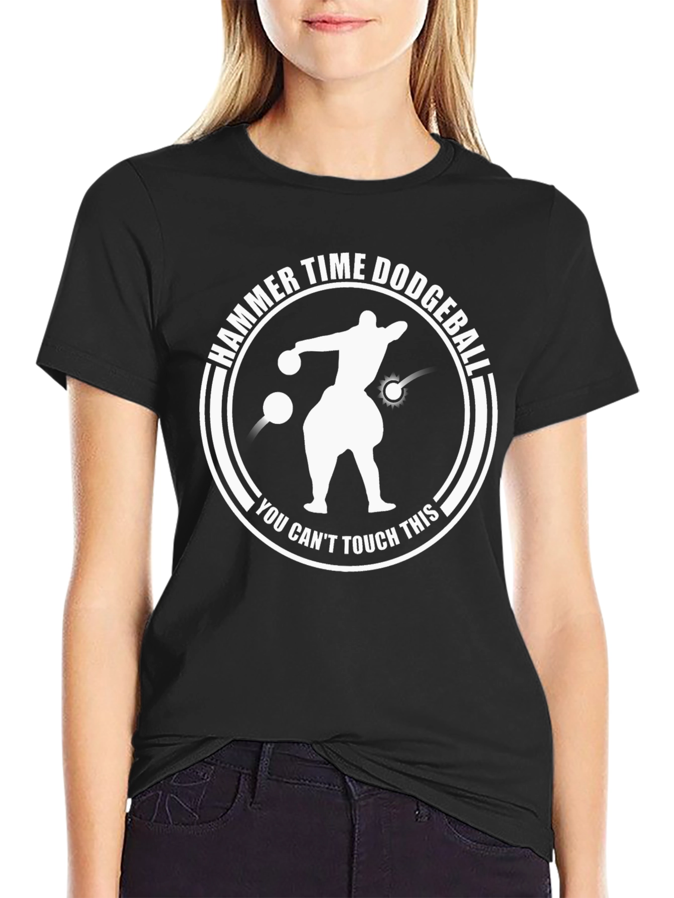 Hammer Time Dodgeball Black Graphic T-Shirt
