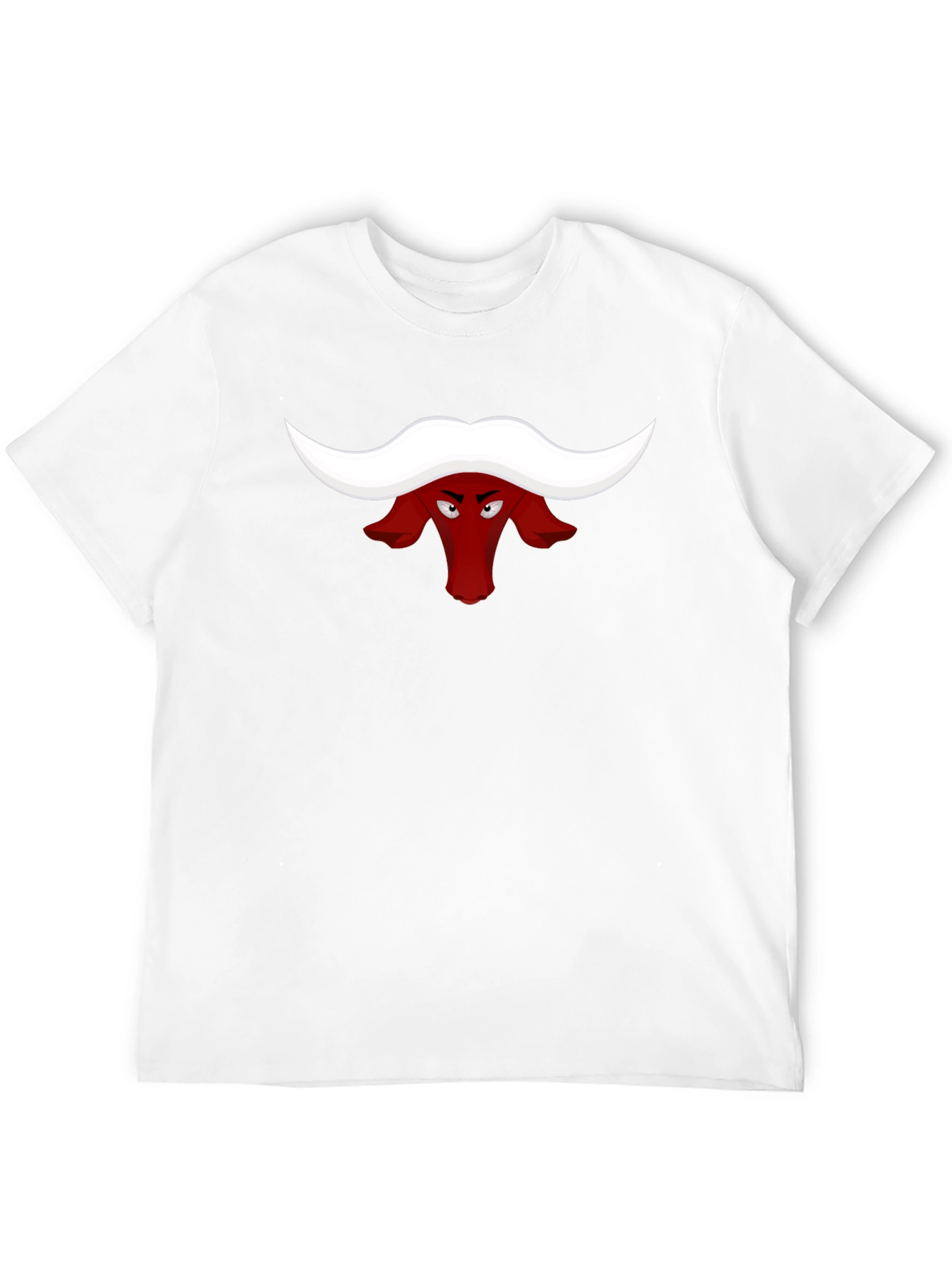 Red Bull Head Cartoon Black T-Shirt