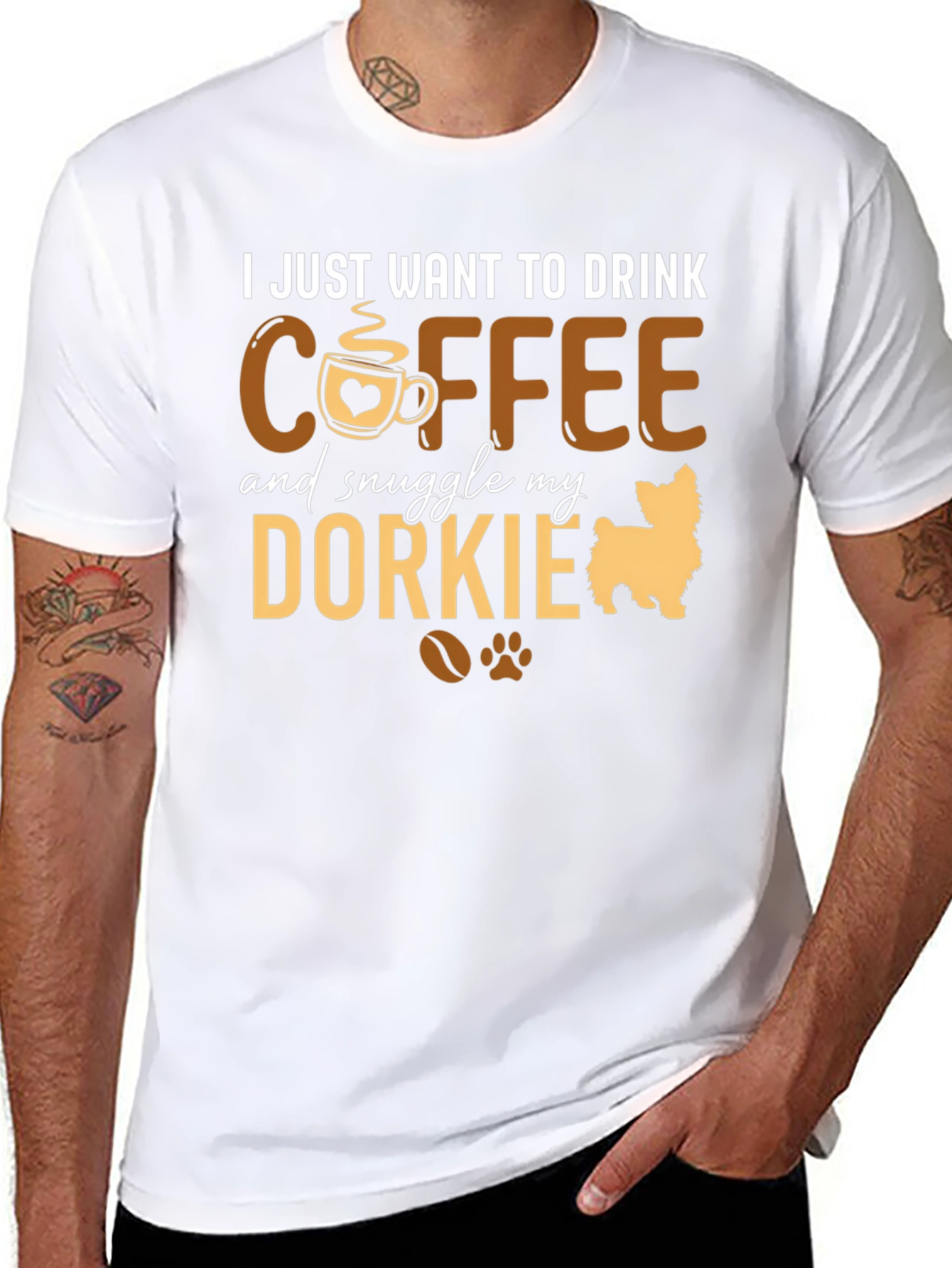 Coffee & Dorkie Dog Lover T-Shirt