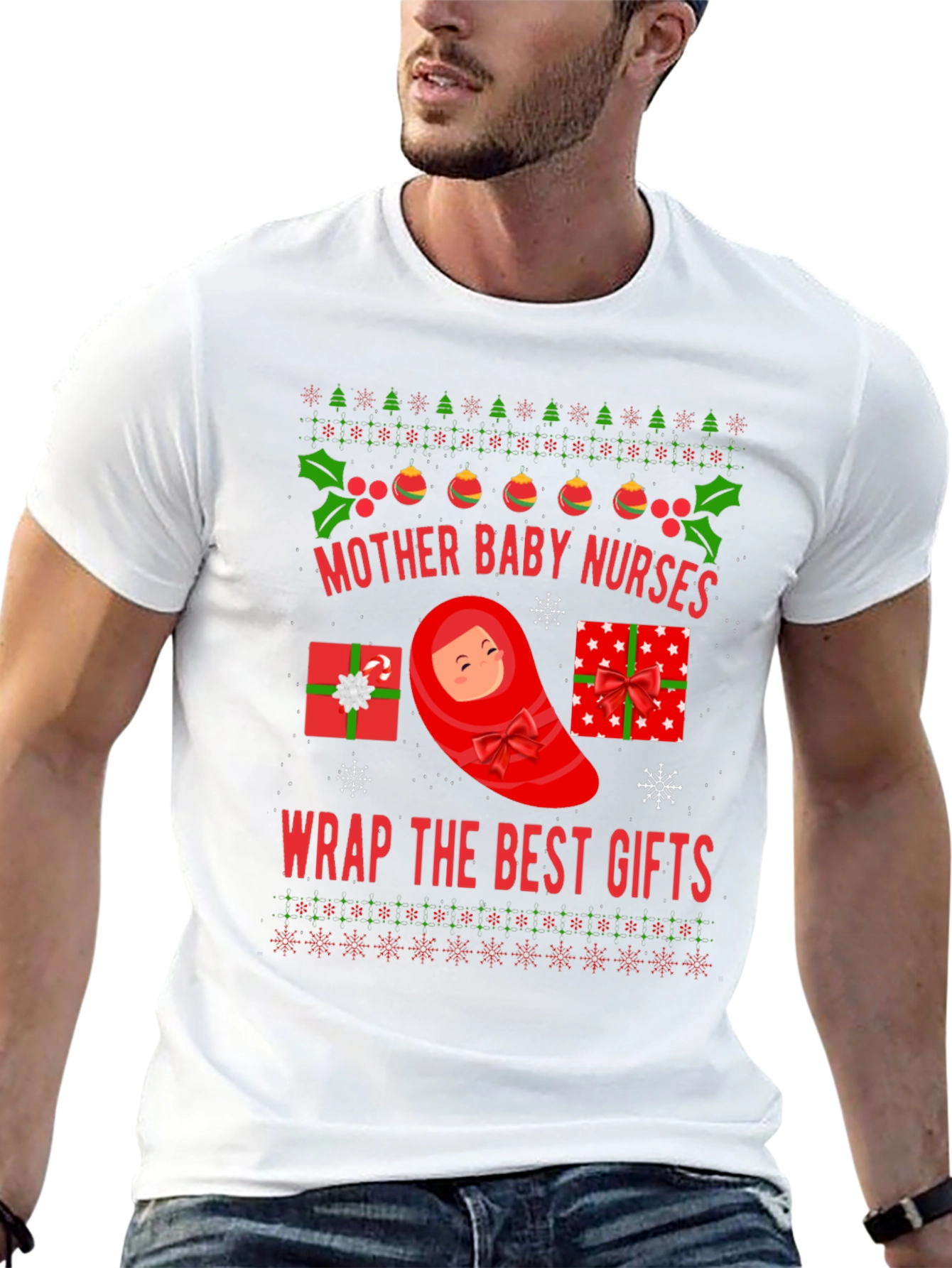 Mother Baby Nurses Christmas T-Shirt