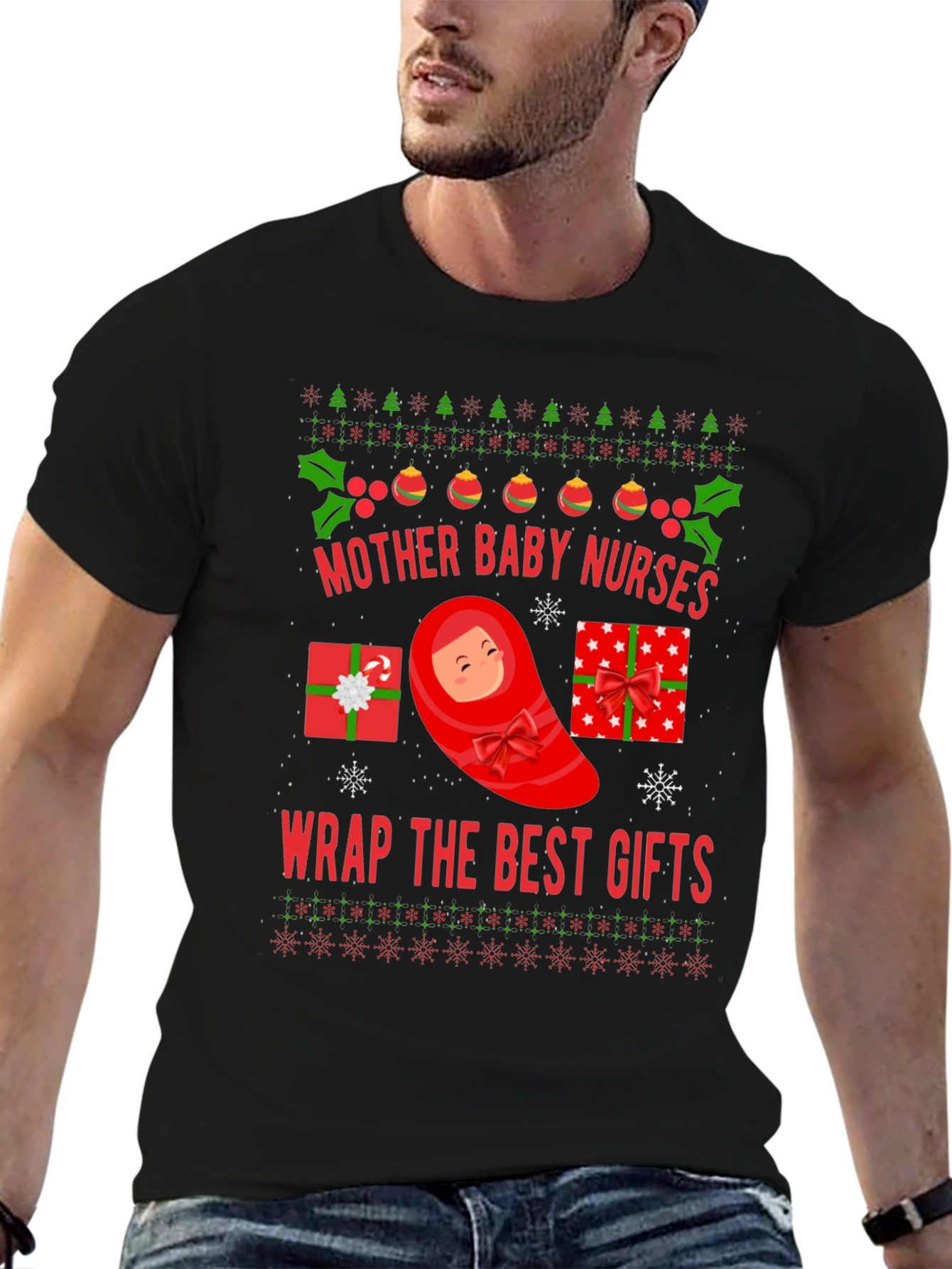 Mother Baby Nurses Christmas T-Shirt