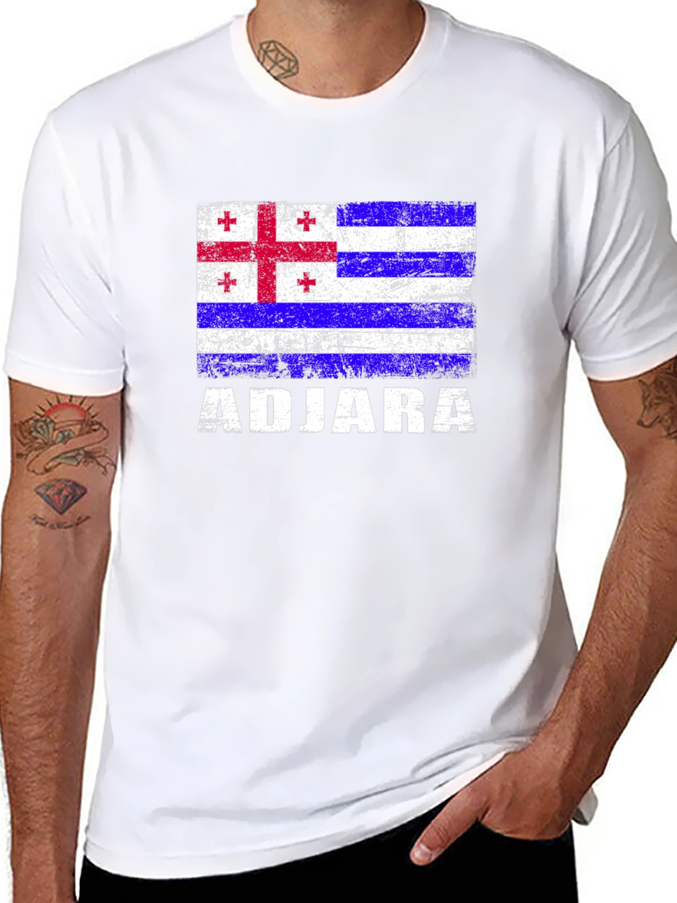 Adjara Flag T-Shirt - Black Cotton Tee