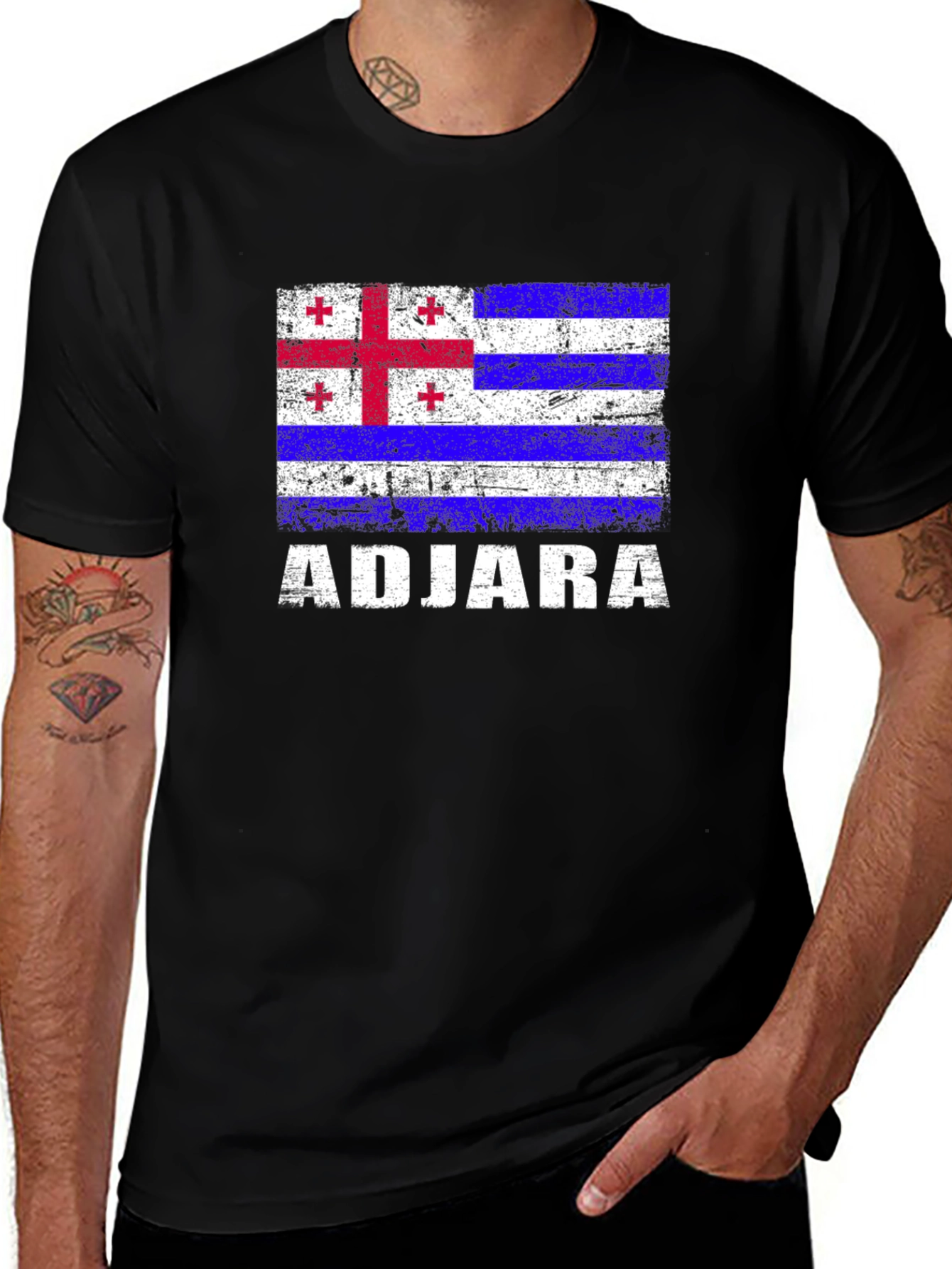 Adjara Flag T-Shirt - Black Cotton Tee