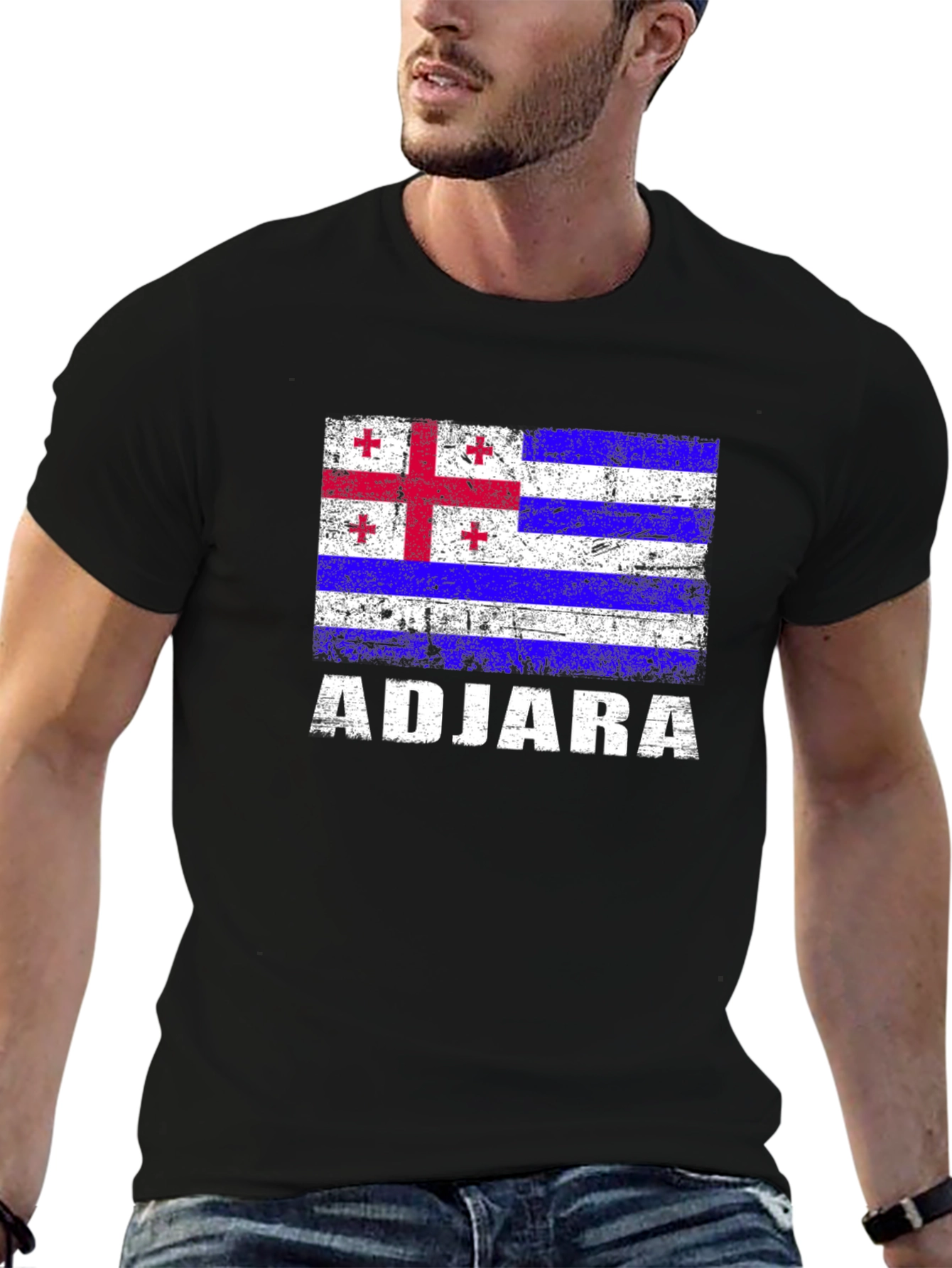 Adjara Flag T-Shirt - Black Cotton Tee