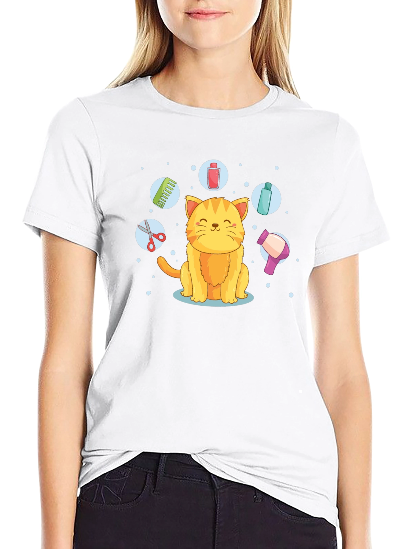 Cat Groomer T-Shirt - Cute Kitten Design