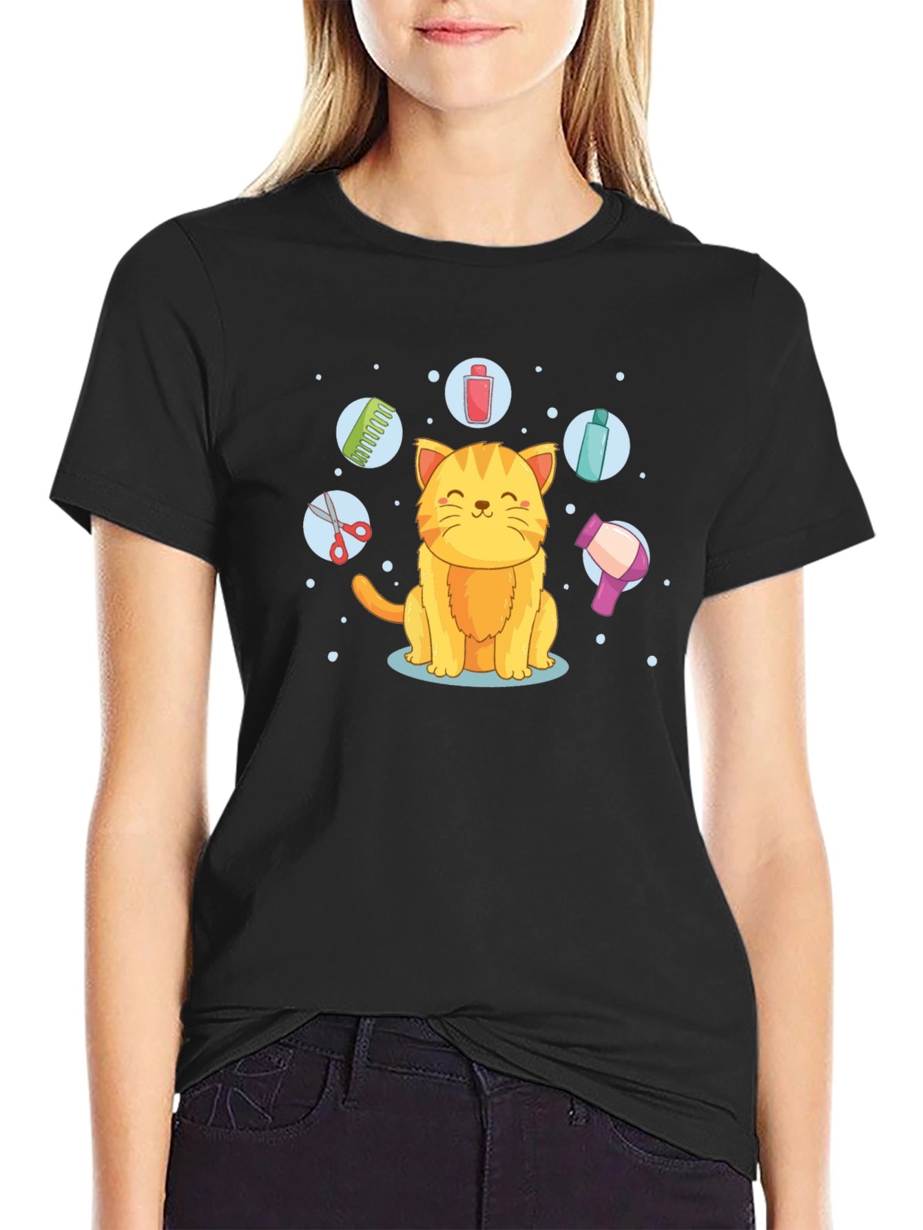 Cat Groomer T-Shirt - Cute Kitten Design
