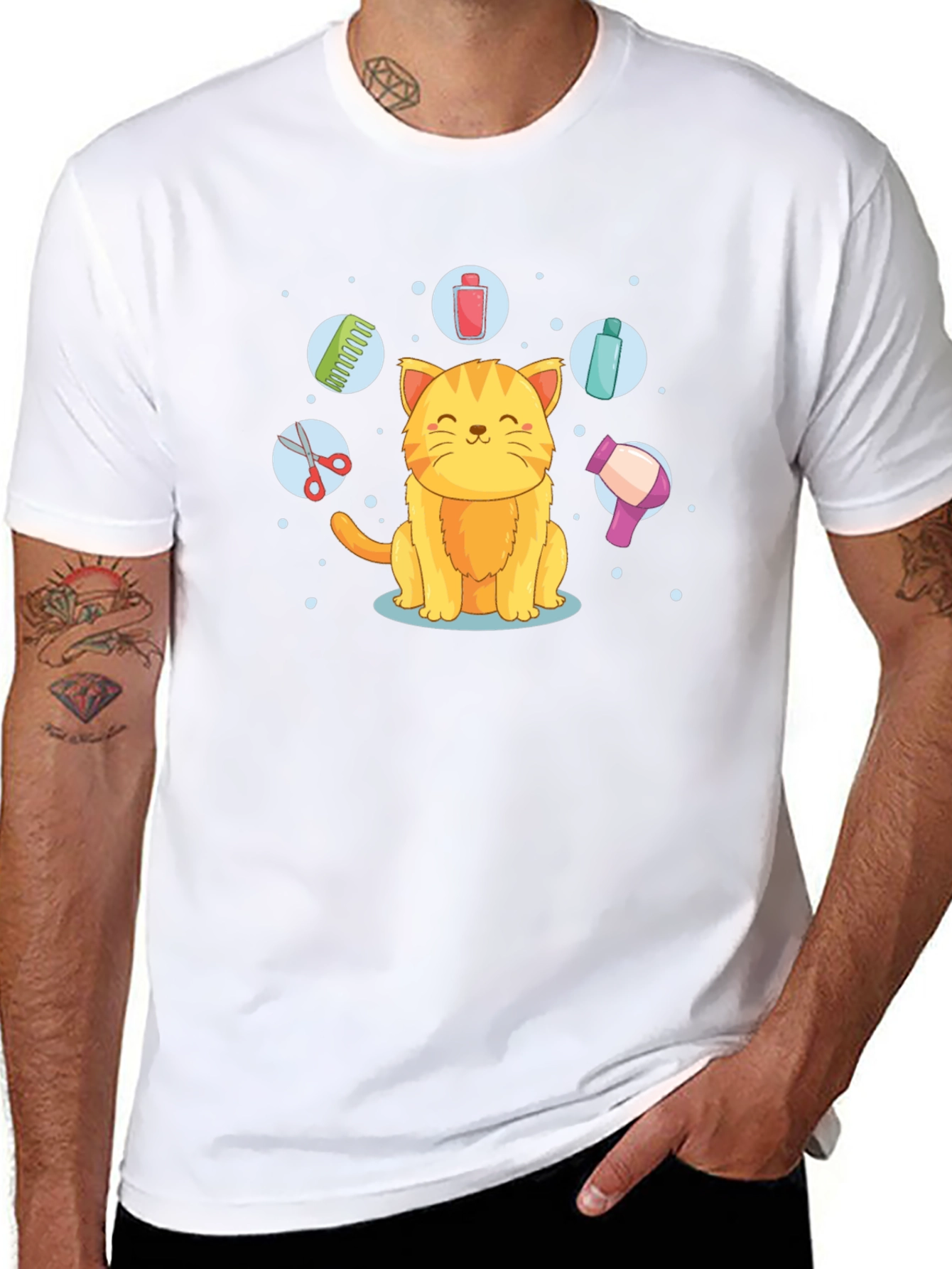 Cat Groomer T-Shirt - Cute Kitten Design