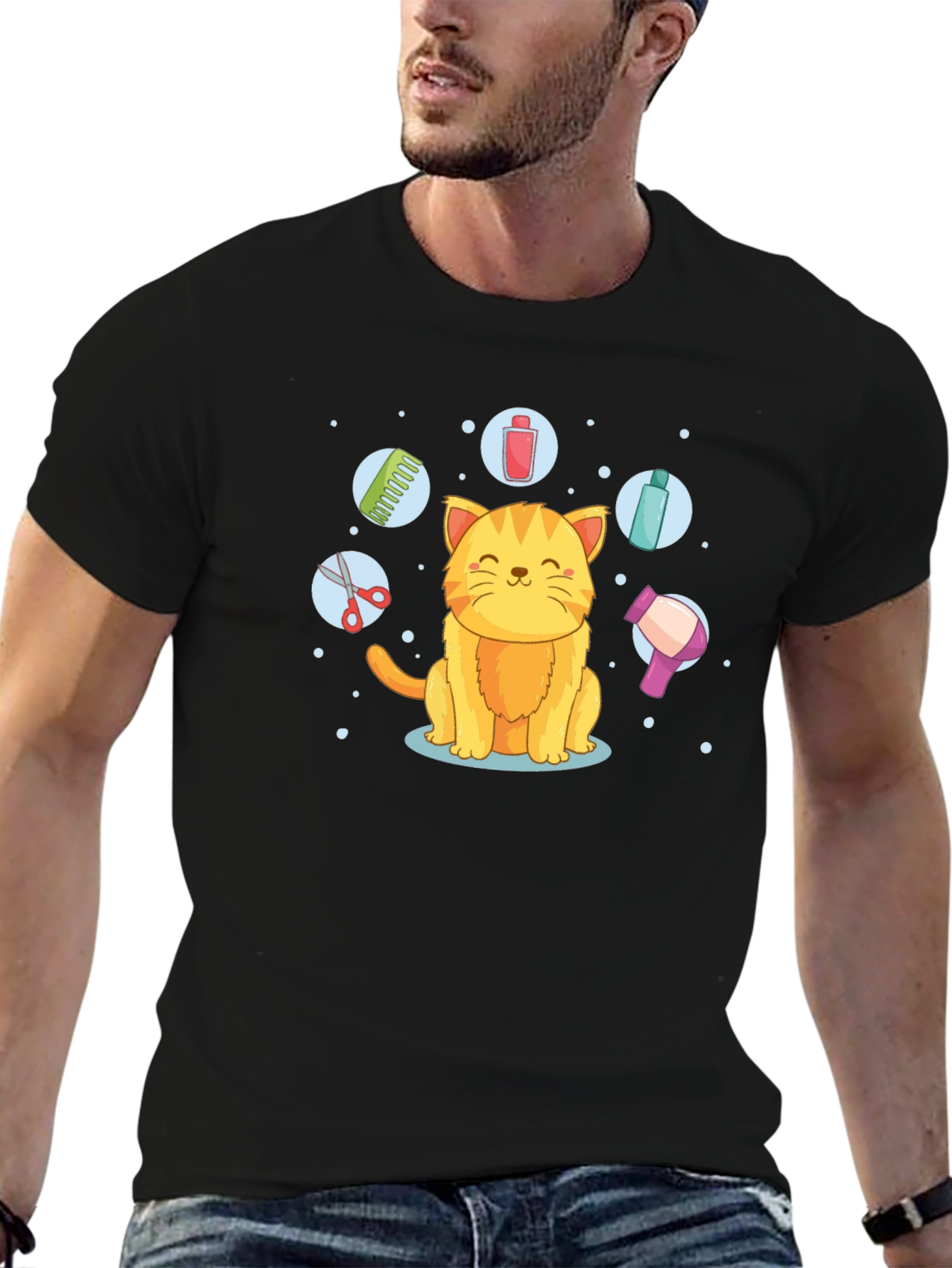 Cat Groomer T-Shirt - Cute Kitten Design
